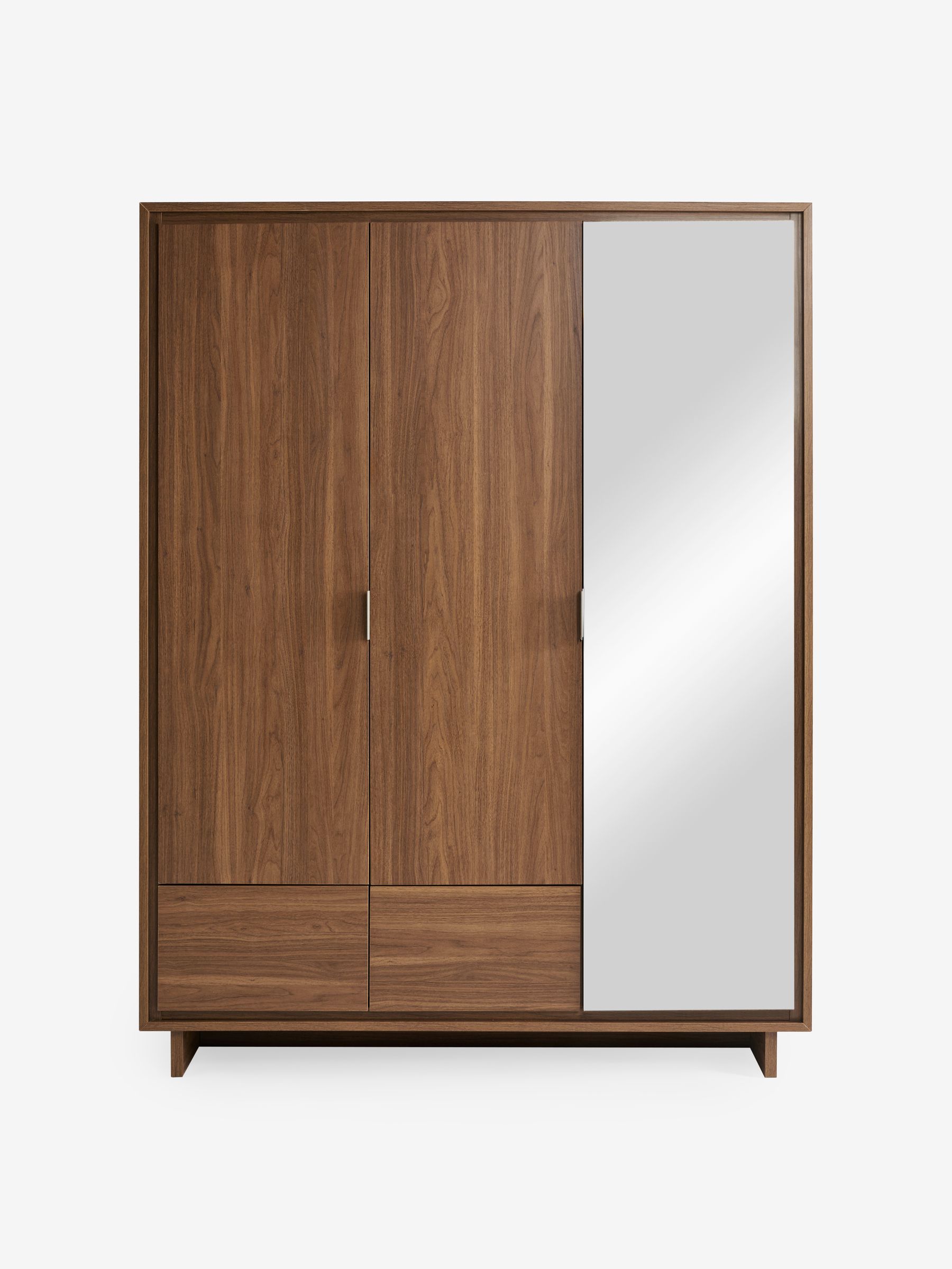 Kaci Mirror Triple Wardrobe in Dark Walnut Effect - Image 3 of 6