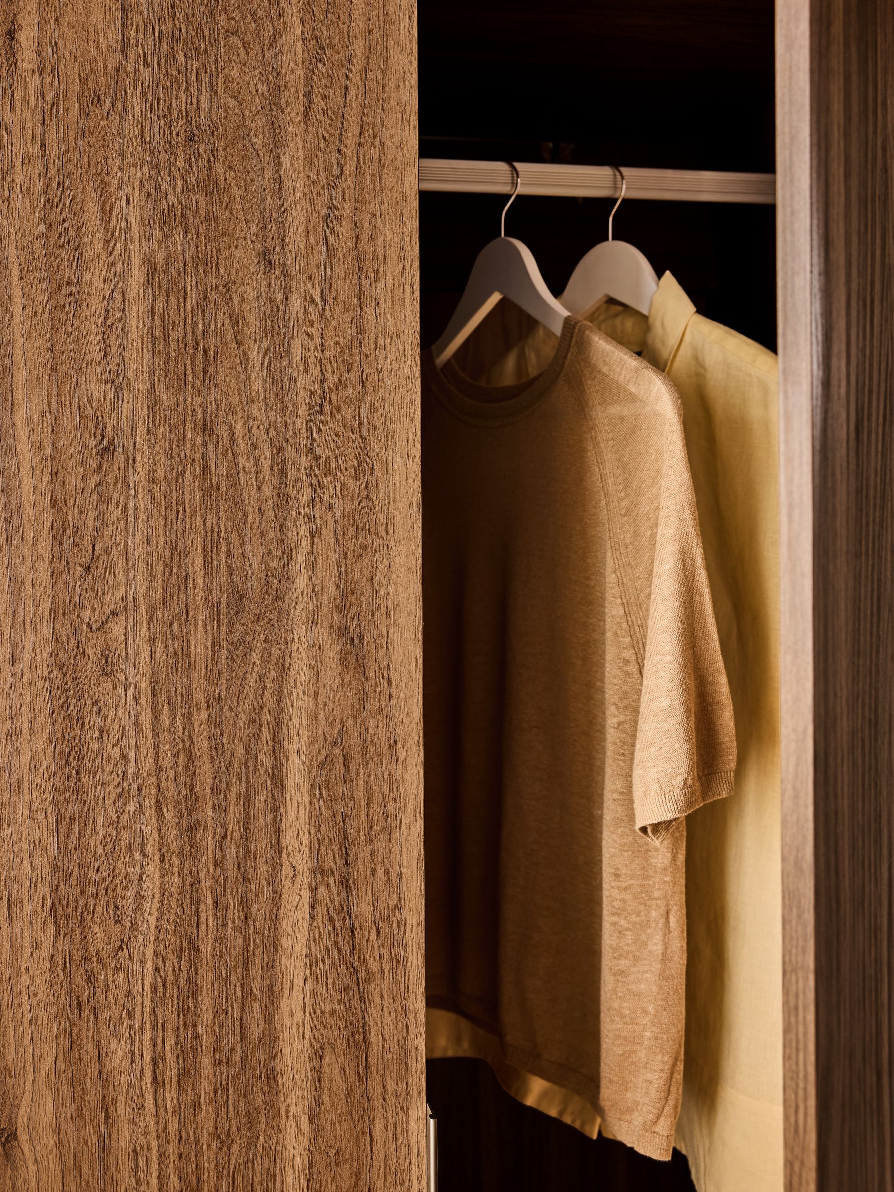 Kaci Mirror Triple Wardrobe in Dark Walnut Effect - Image 4 of 6