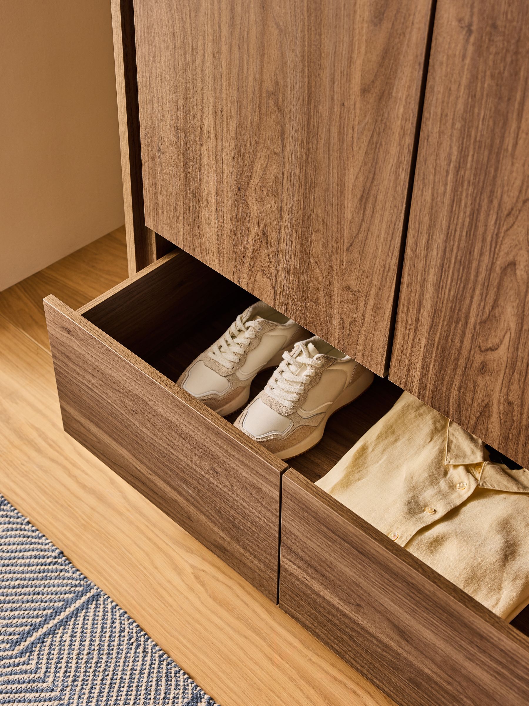 Kaci Mirror Triple Wardrobe in Dark Walnut Effect - Image 5 of 6