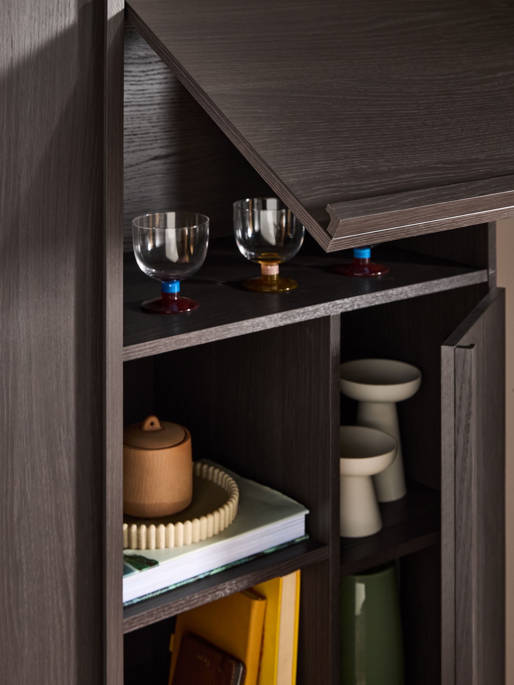 Ascott Highboard in Dark Wood Effect - Image 3 of 5