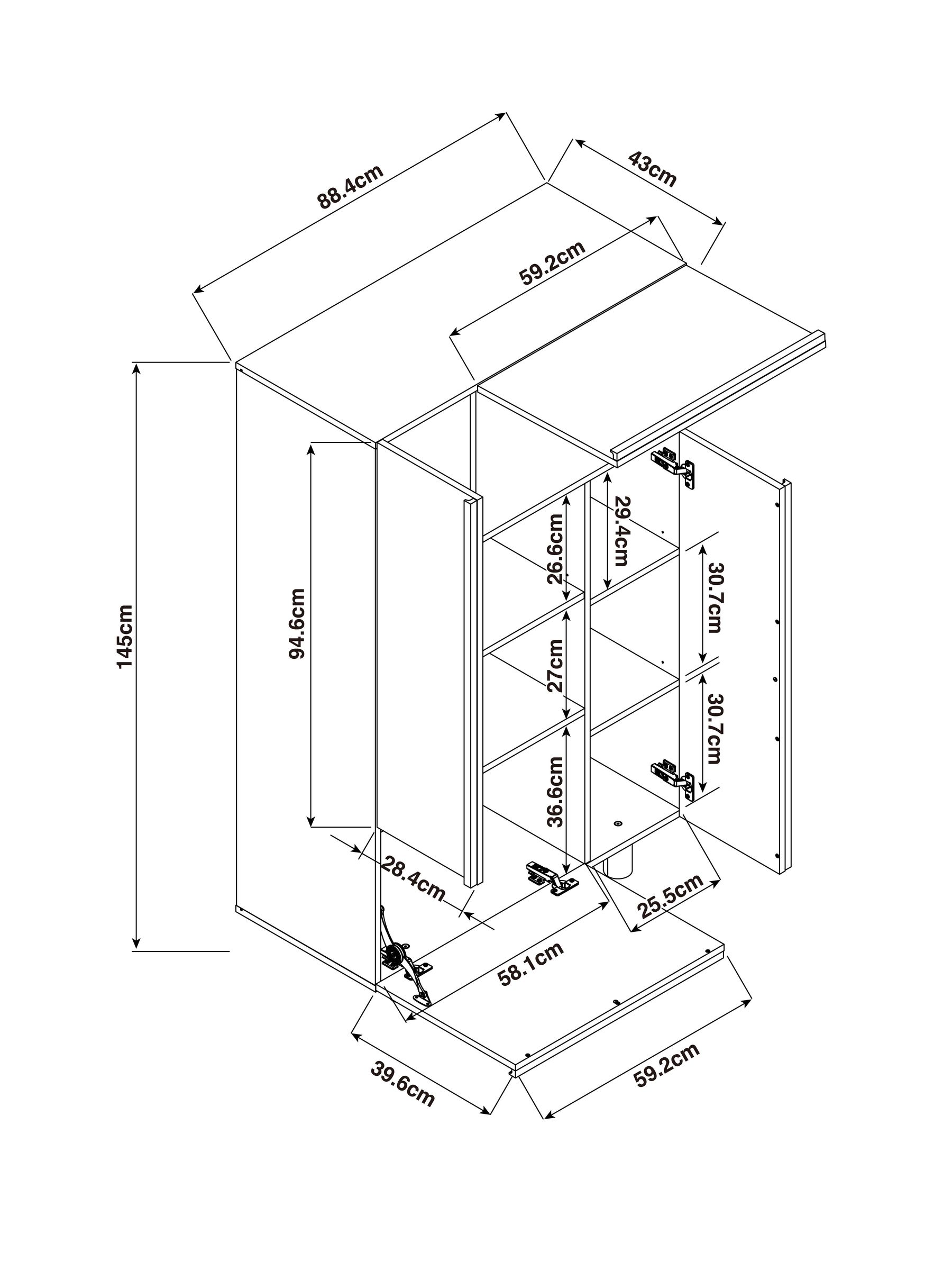 Ascott Highboard in Dark Wood Effect - Image 4 of 5