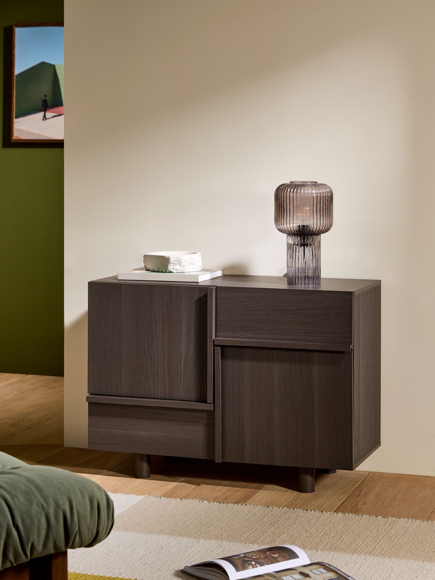 Ascott Small Sideboard in Dark Wood Effect - Image 1 of 4