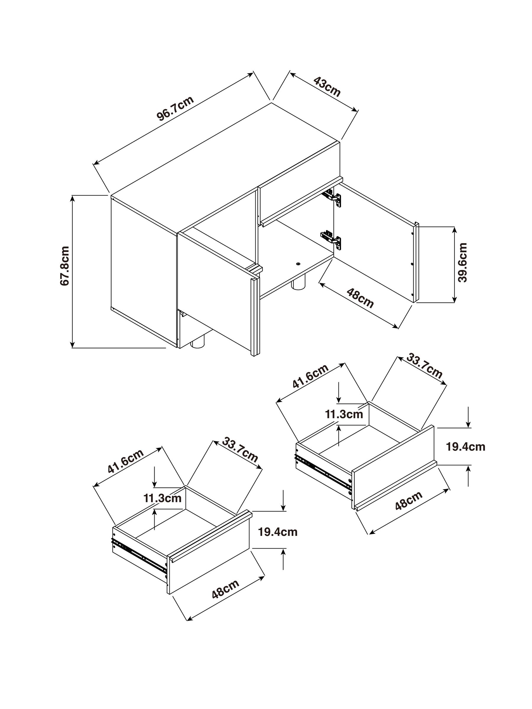 Ascott Small Sideboard in Dark Wood Effect - Image 4 of 4 Ascott Small Sideboard in Dark Wood Effect - Image 4 of 4