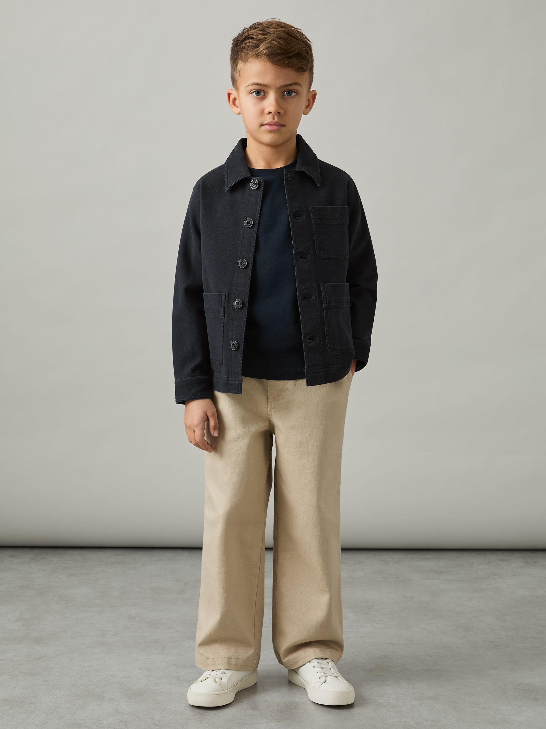 9-13 yrs Cotton-Blend Work Jacket in Navy - Image 1 of 4