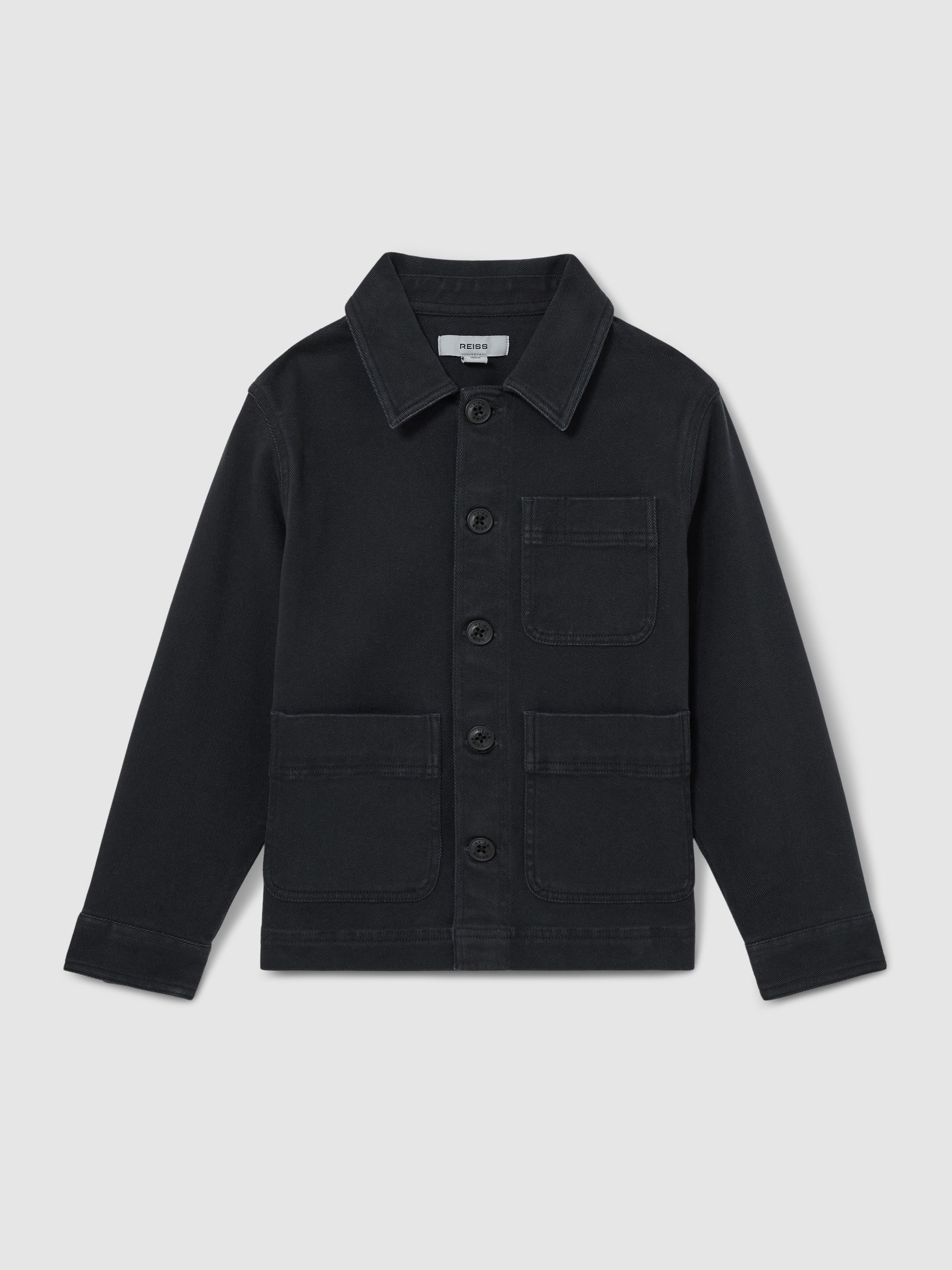 9-13 yrs Cotton-Blend Work Jacket in Navy - Image 2 of 4