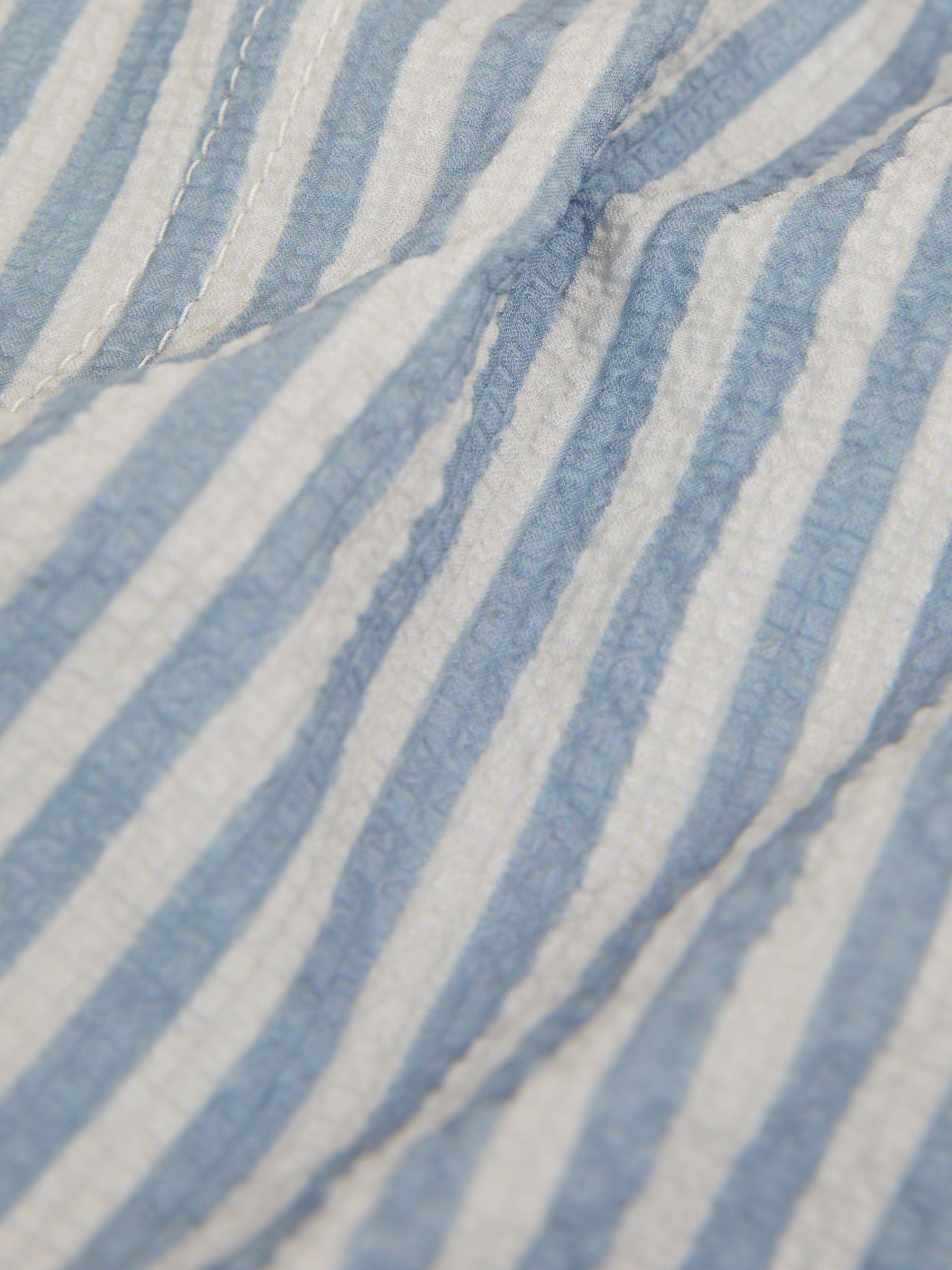 3-9 yrs Seersucker Striped Swim Shorts in Soft Blue/White - Image 4 of 4