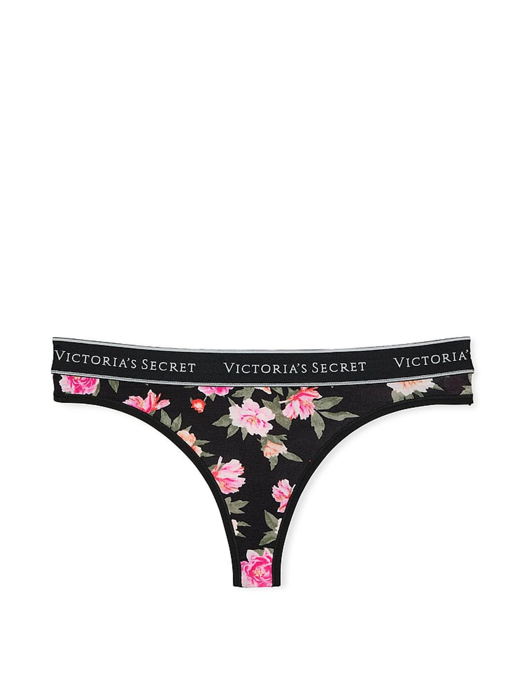 Black Floral Thong Knickers - Image 3 of 3
