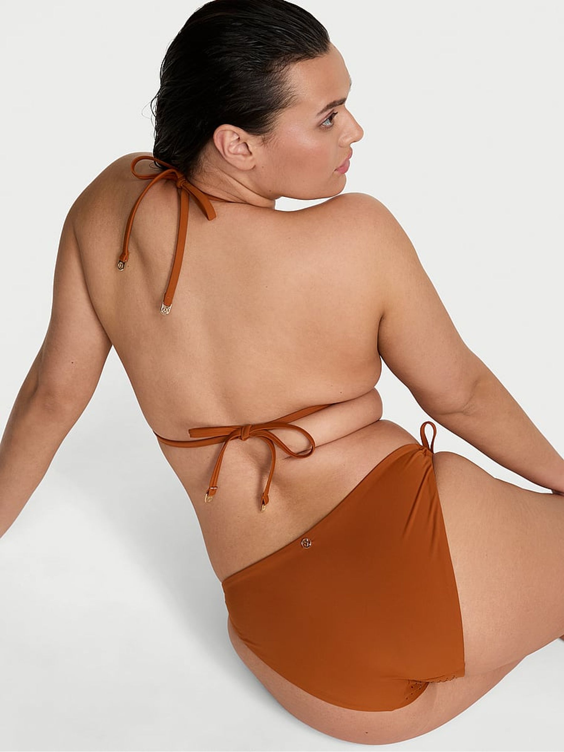 Cinnamon Brown Diamante Triangle Bikini Top - Image 2 of 3