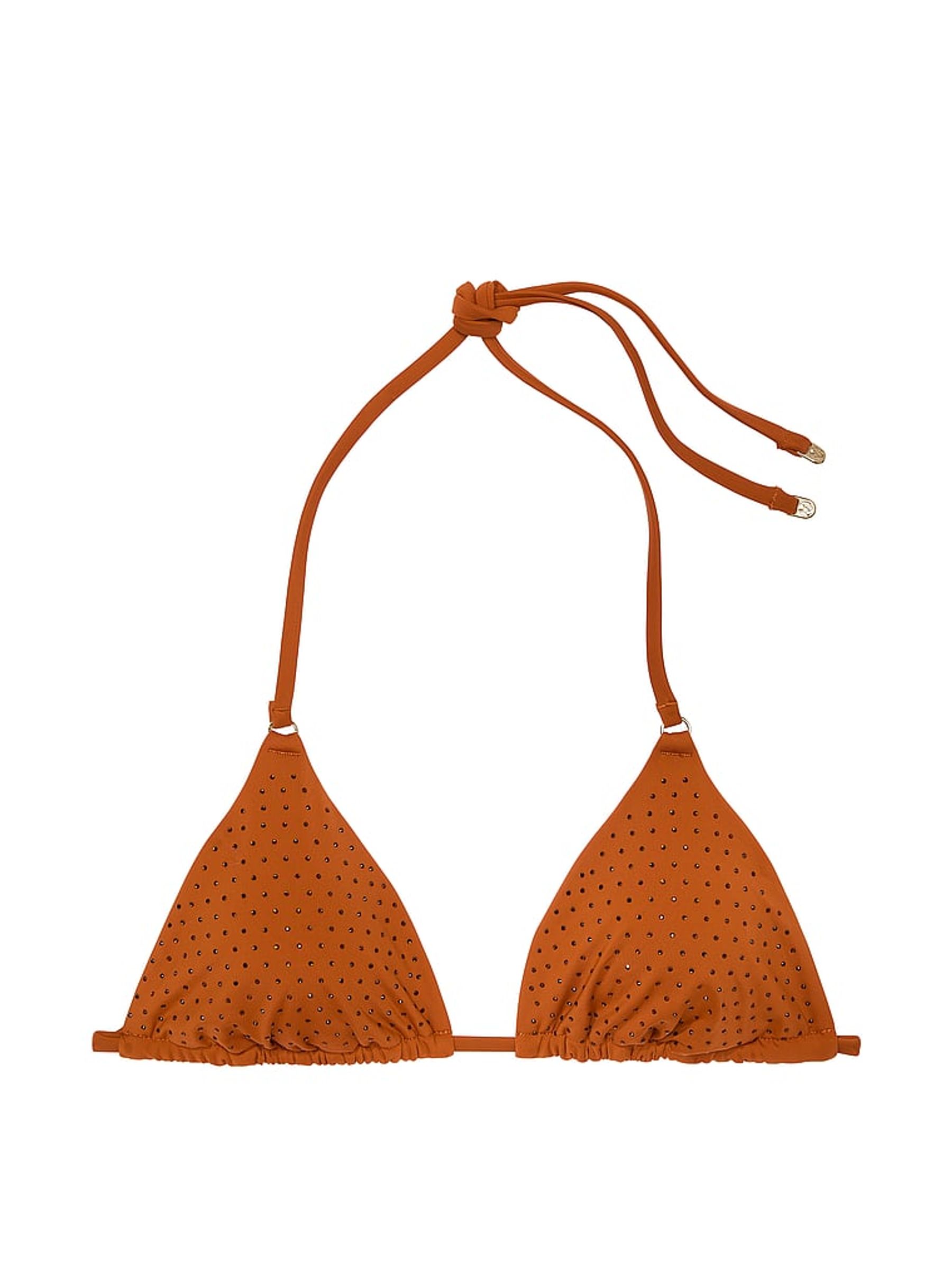 Cinnamon Brown Diamante Triangle Bikini Top - Image 3 of 3