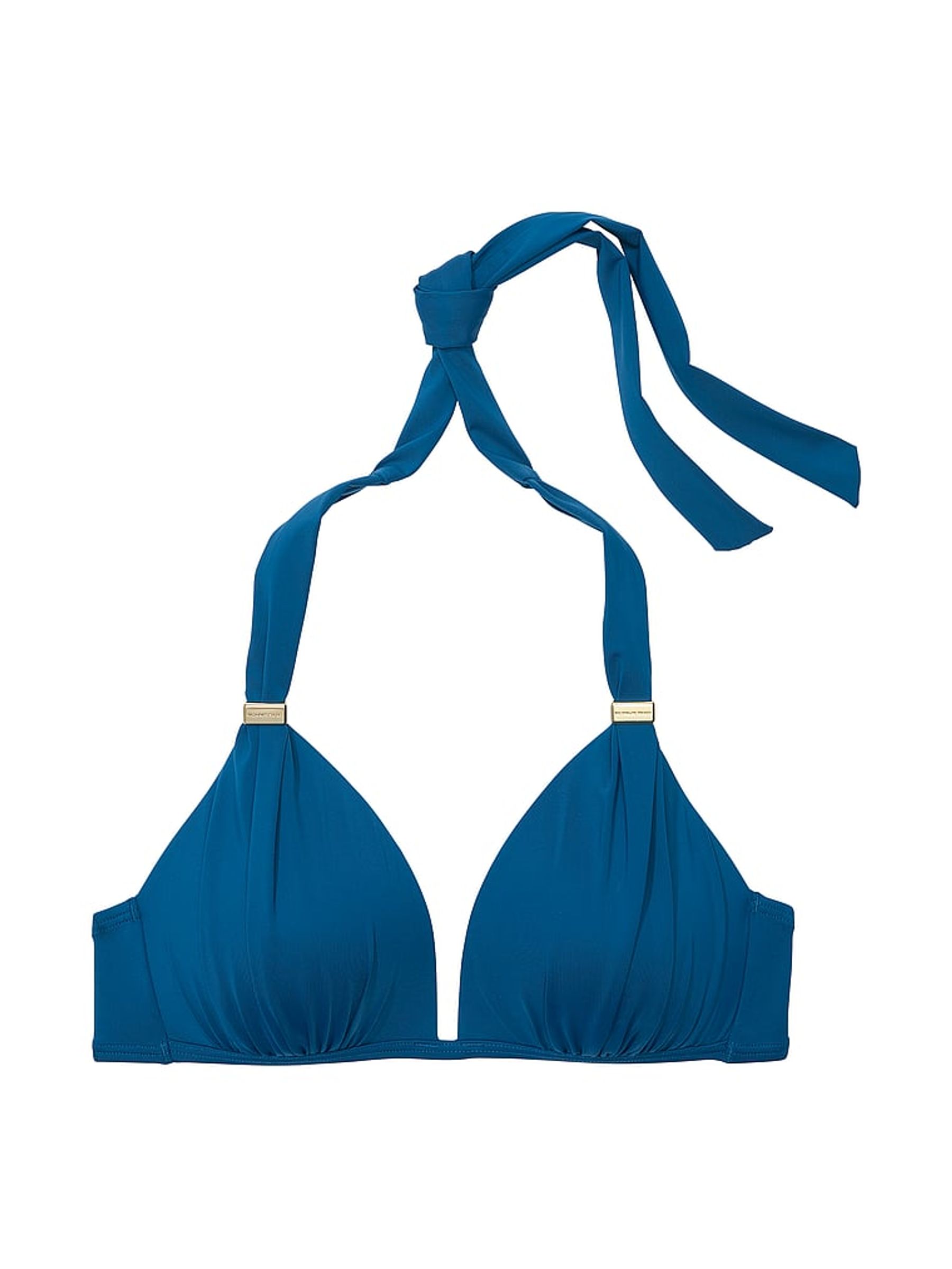 Sapphire Blue Halter Push Up Bikini Top - Image 4 of 4