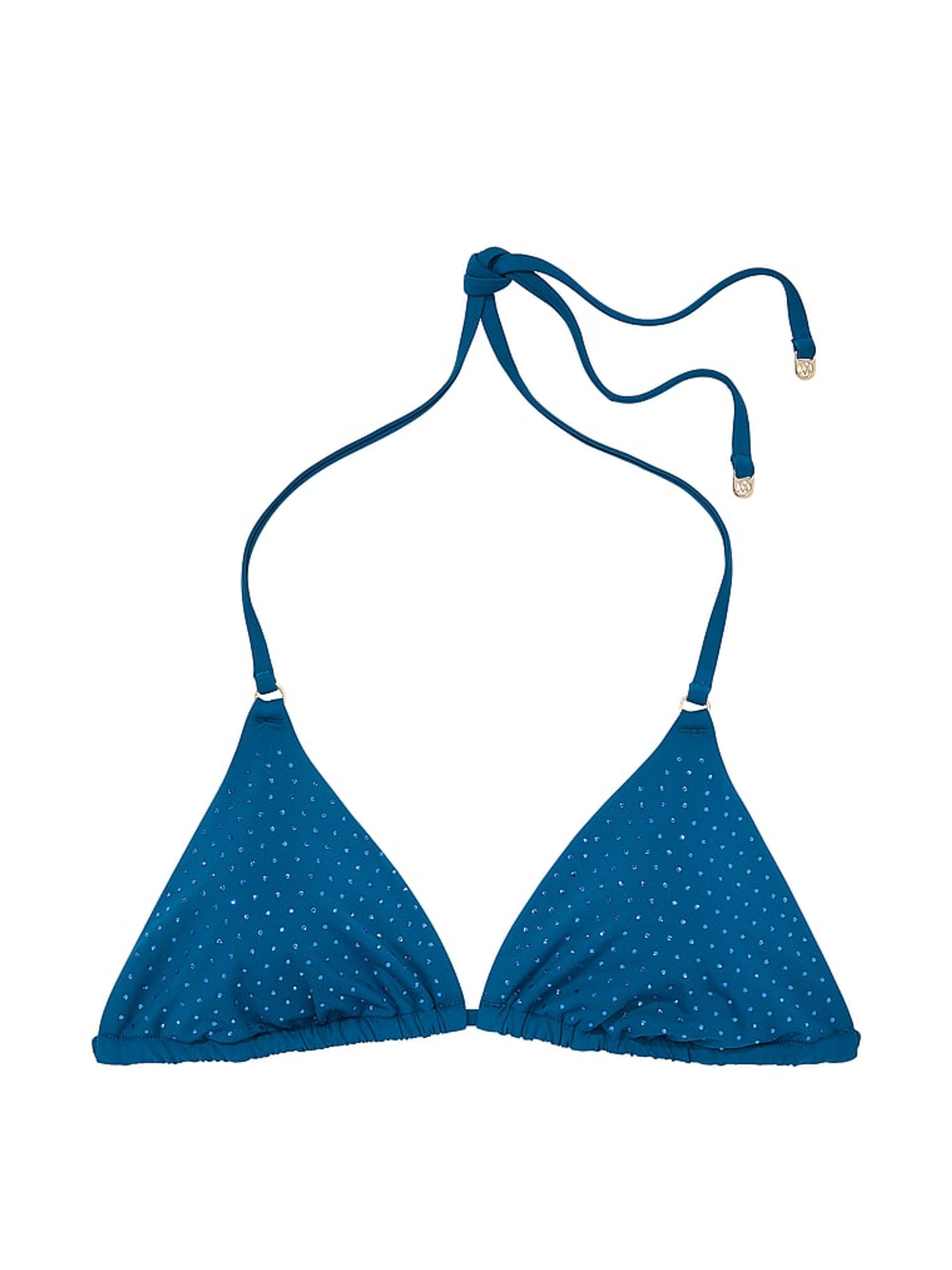 Sapphire Blue Diamante Triangle Bikini Top - Image 4 of 4
