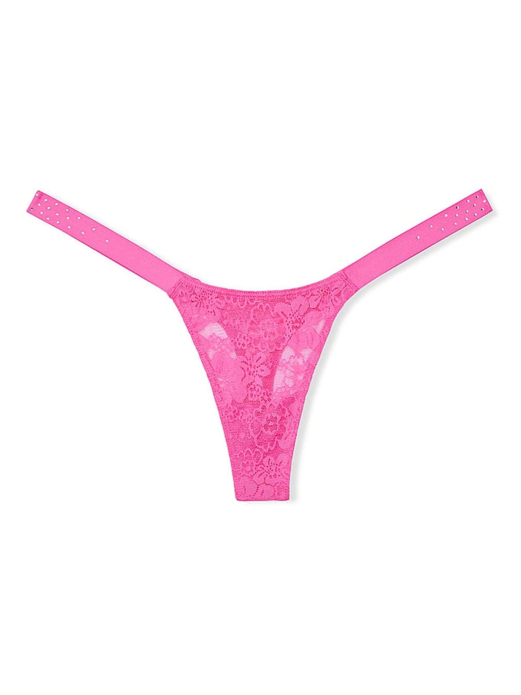 Pink Gossip Mini Scoop Thong Lace Logo Scoop Knickers - Image 3 of 3