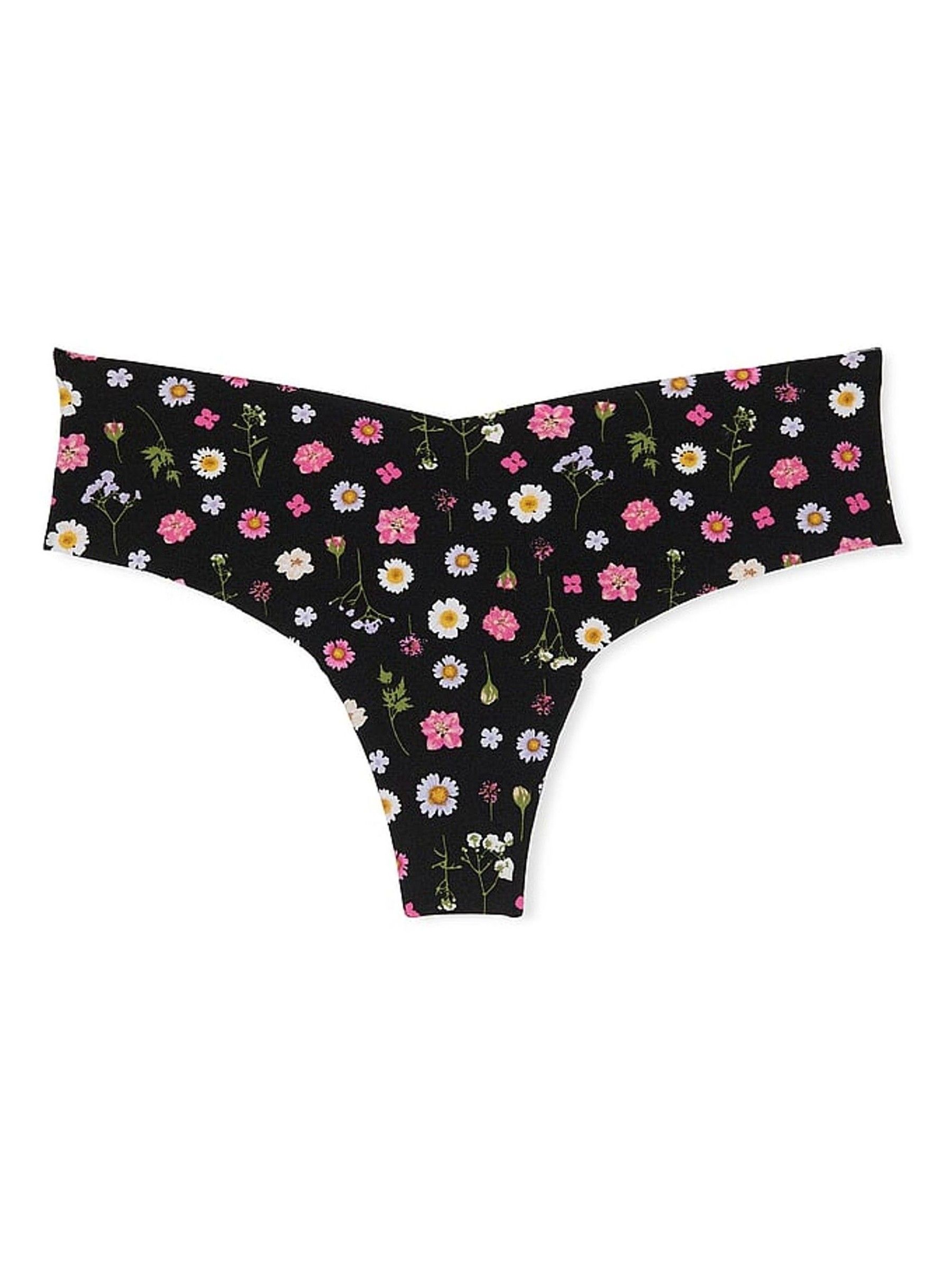 Black Floral Thong Knickers - Image 3 of 3