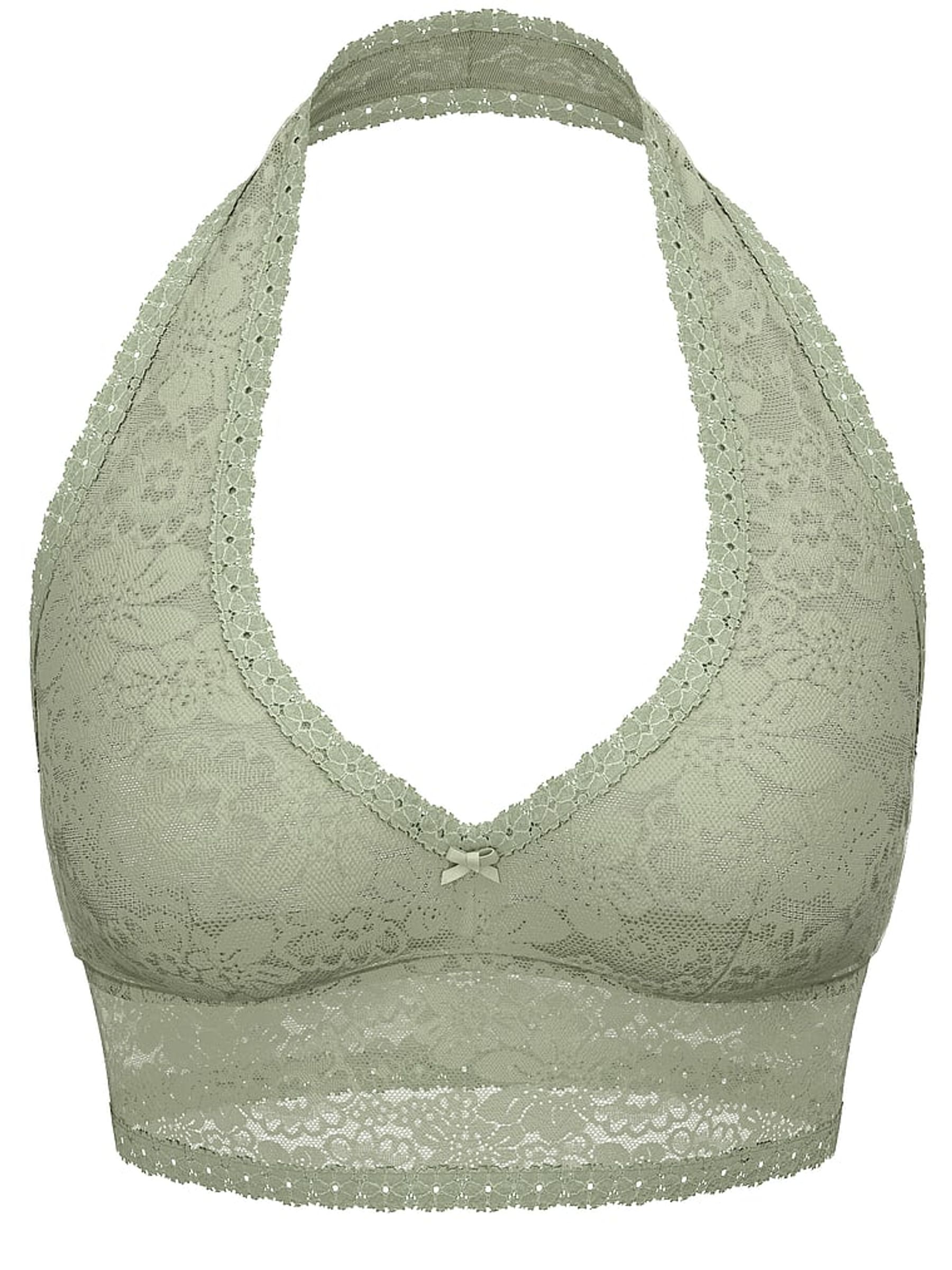 Green Garden Lace Halter Bra Top - Image 4 of 4
