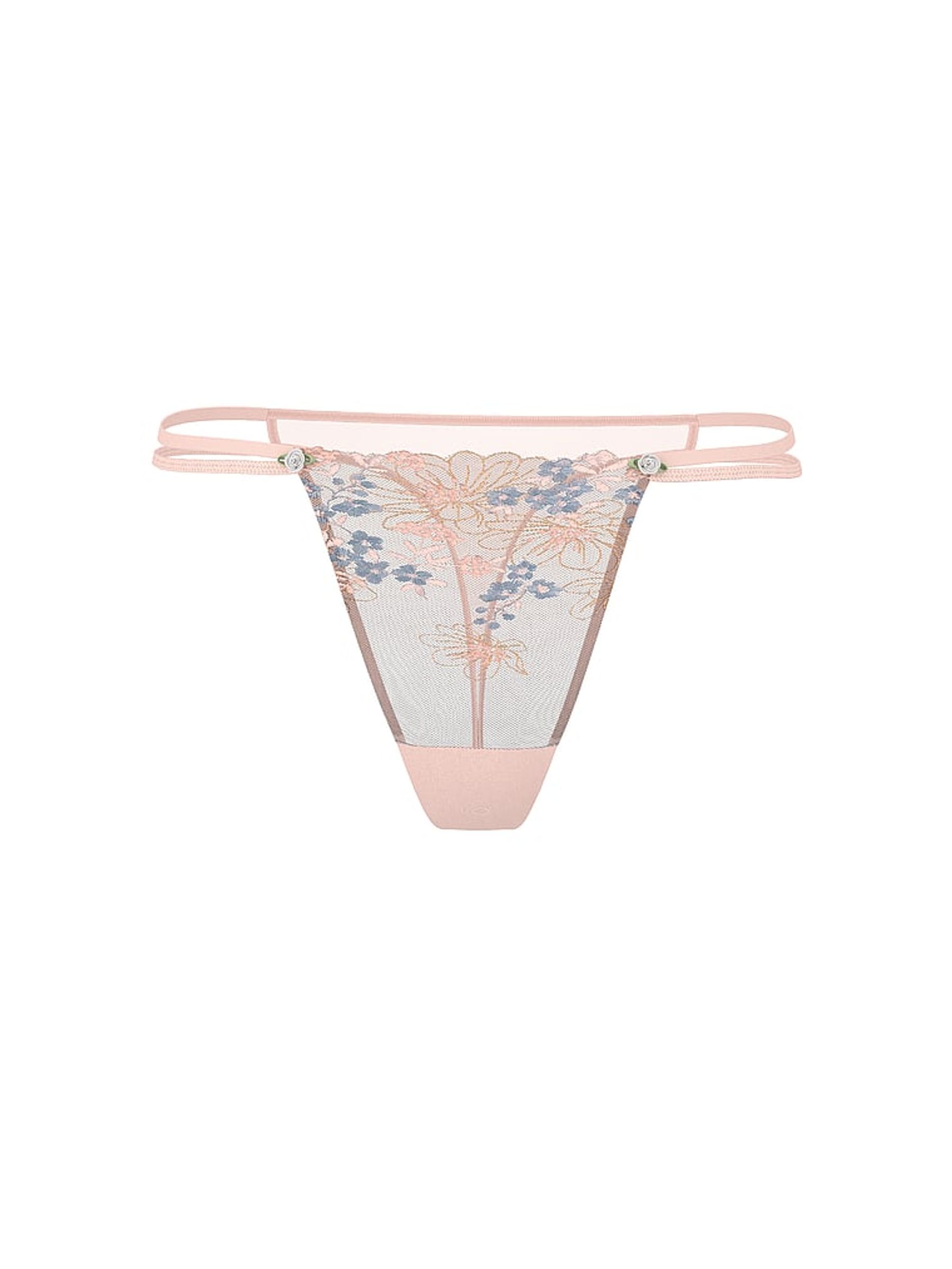 Bloom Yellow Thong Wildflower Embroidery Knickers - Image 3 of 3