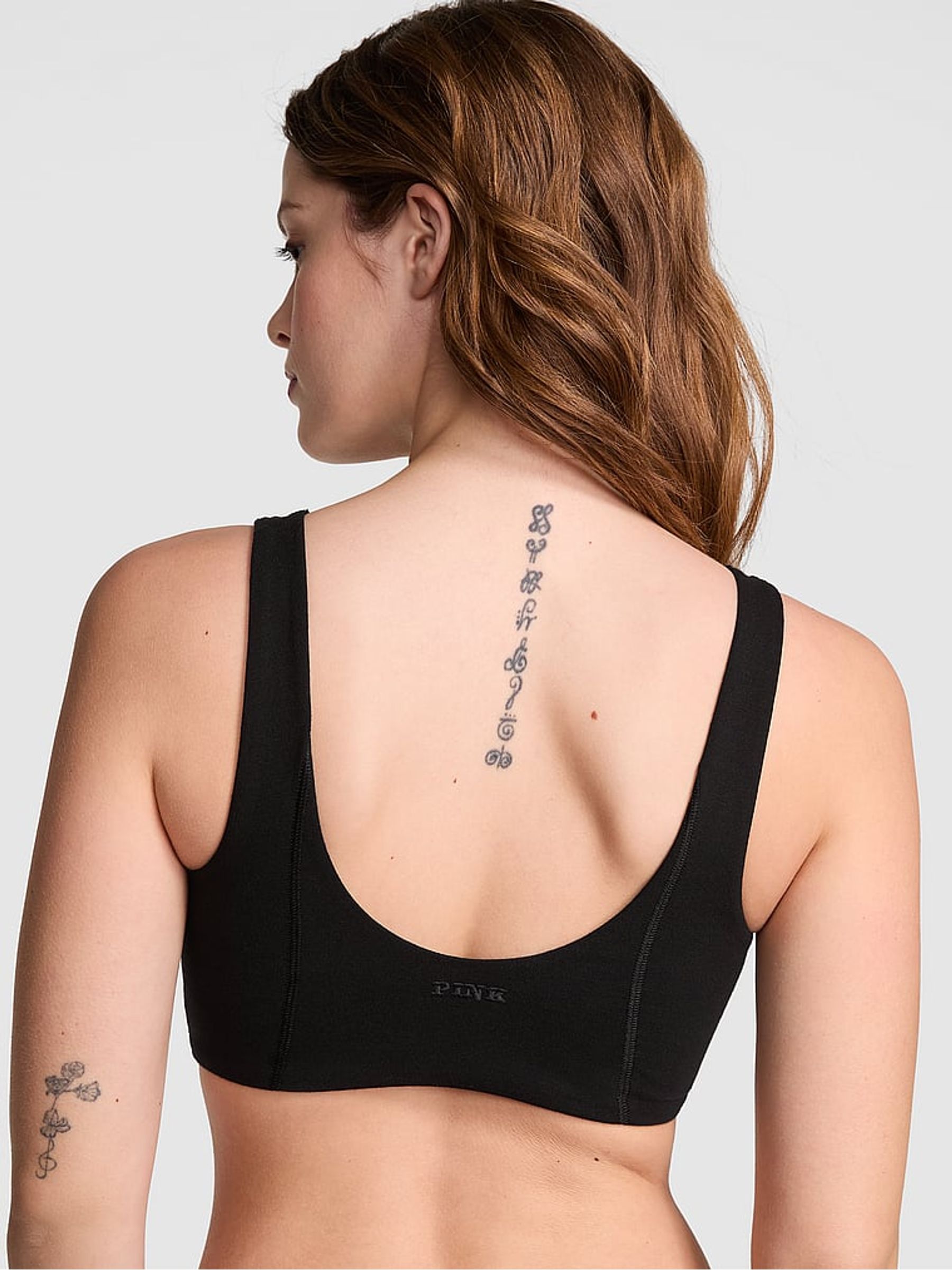 Black Cotton Scoop Sports Bra - Image 1 of 2