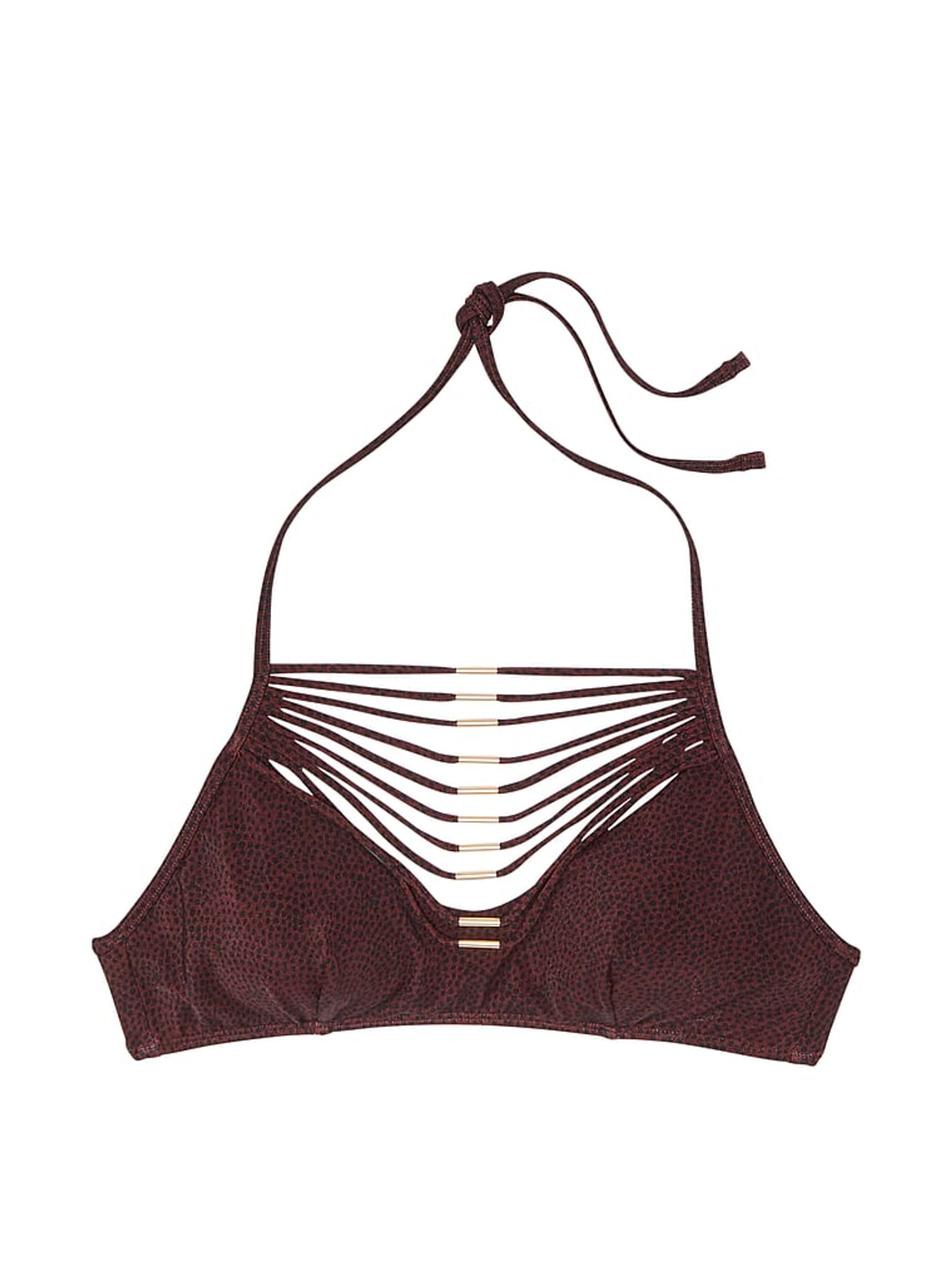 Burgundy Brown Dots Halter Archive Bikini Top - Image 5 of 5
