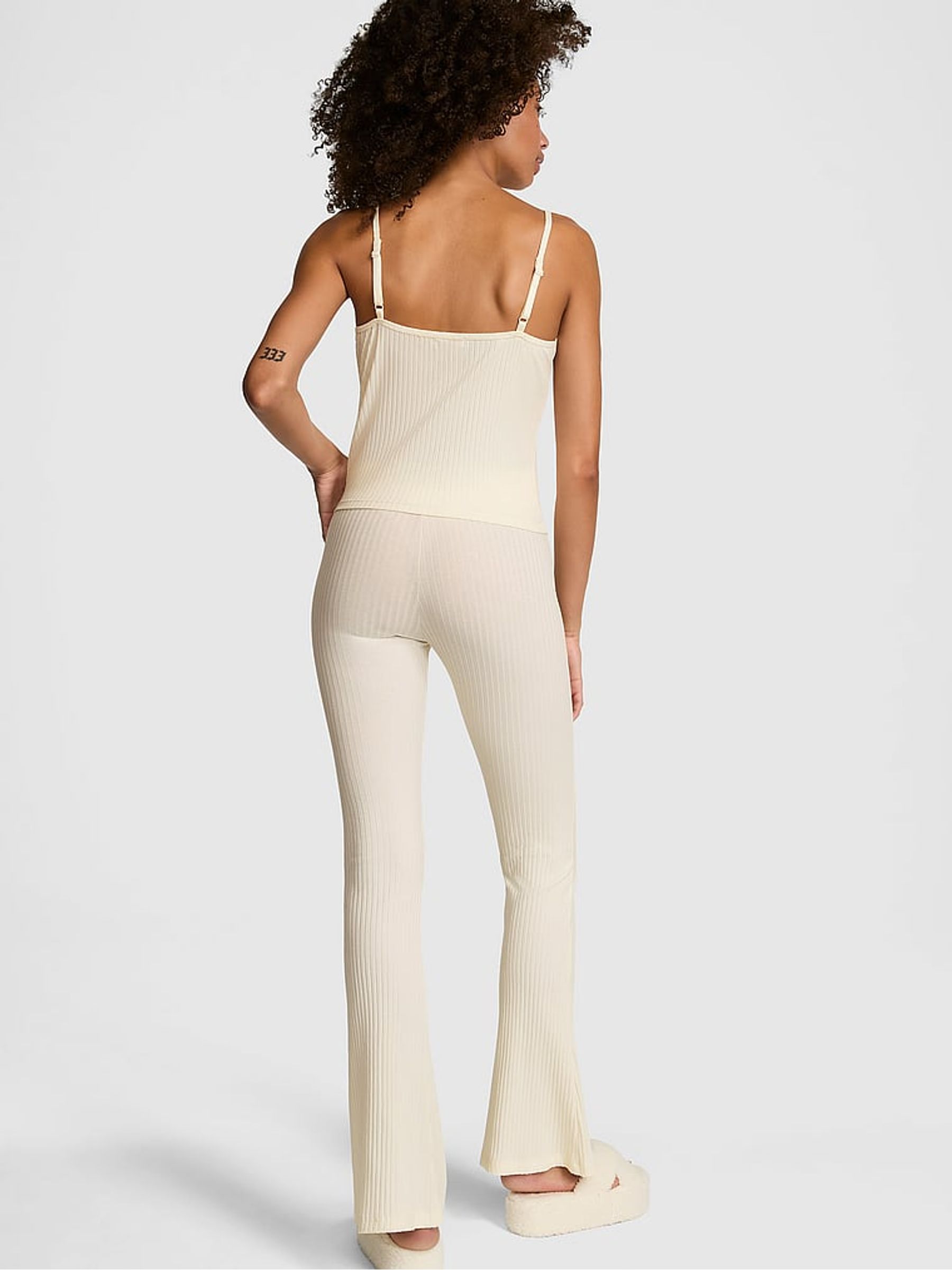 Creamer White Ribbed Pyjama Set - Image 2 of 2