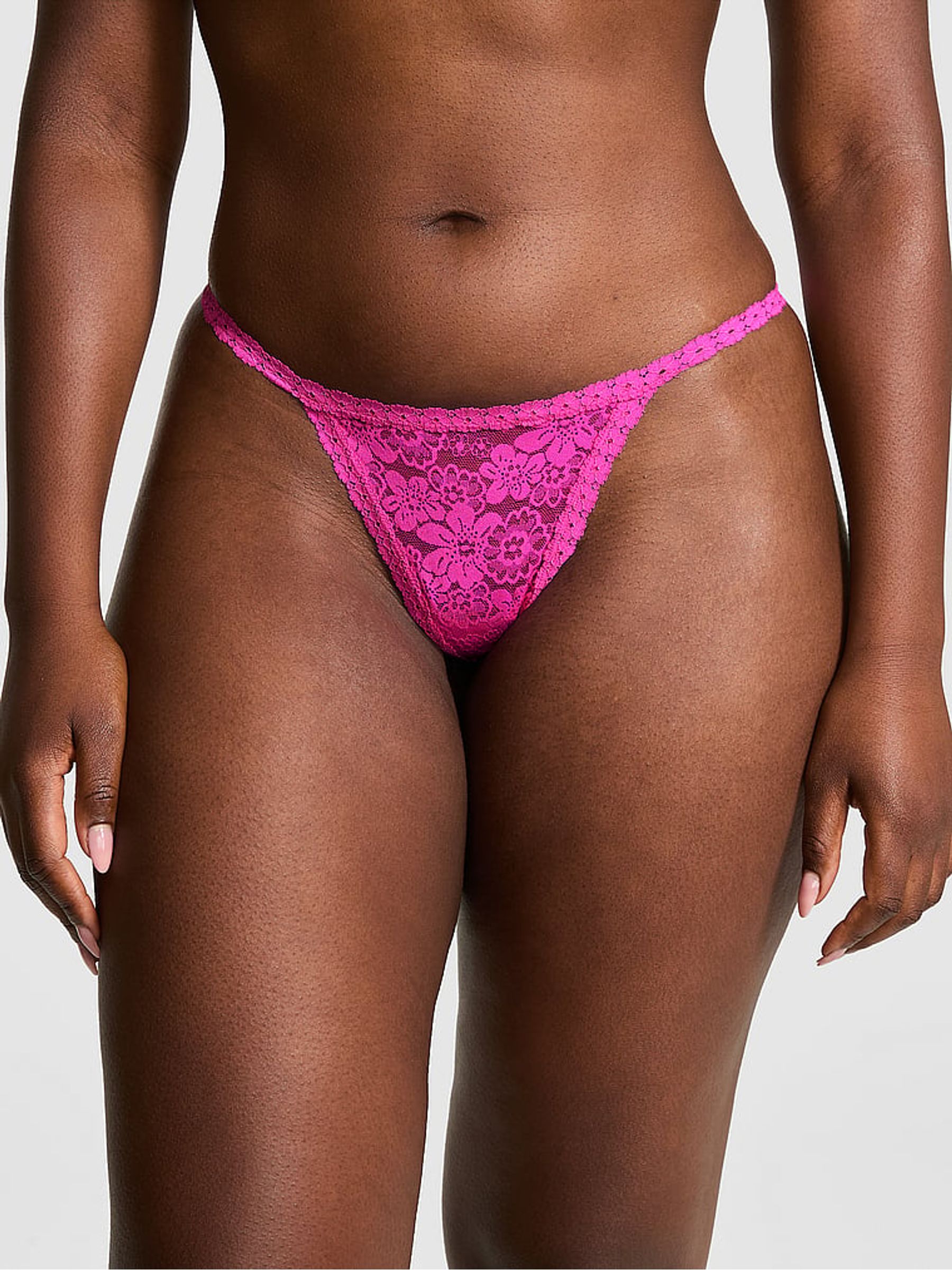 Pink Gossip G String Floral Lace Knickers - Image 1 of 3