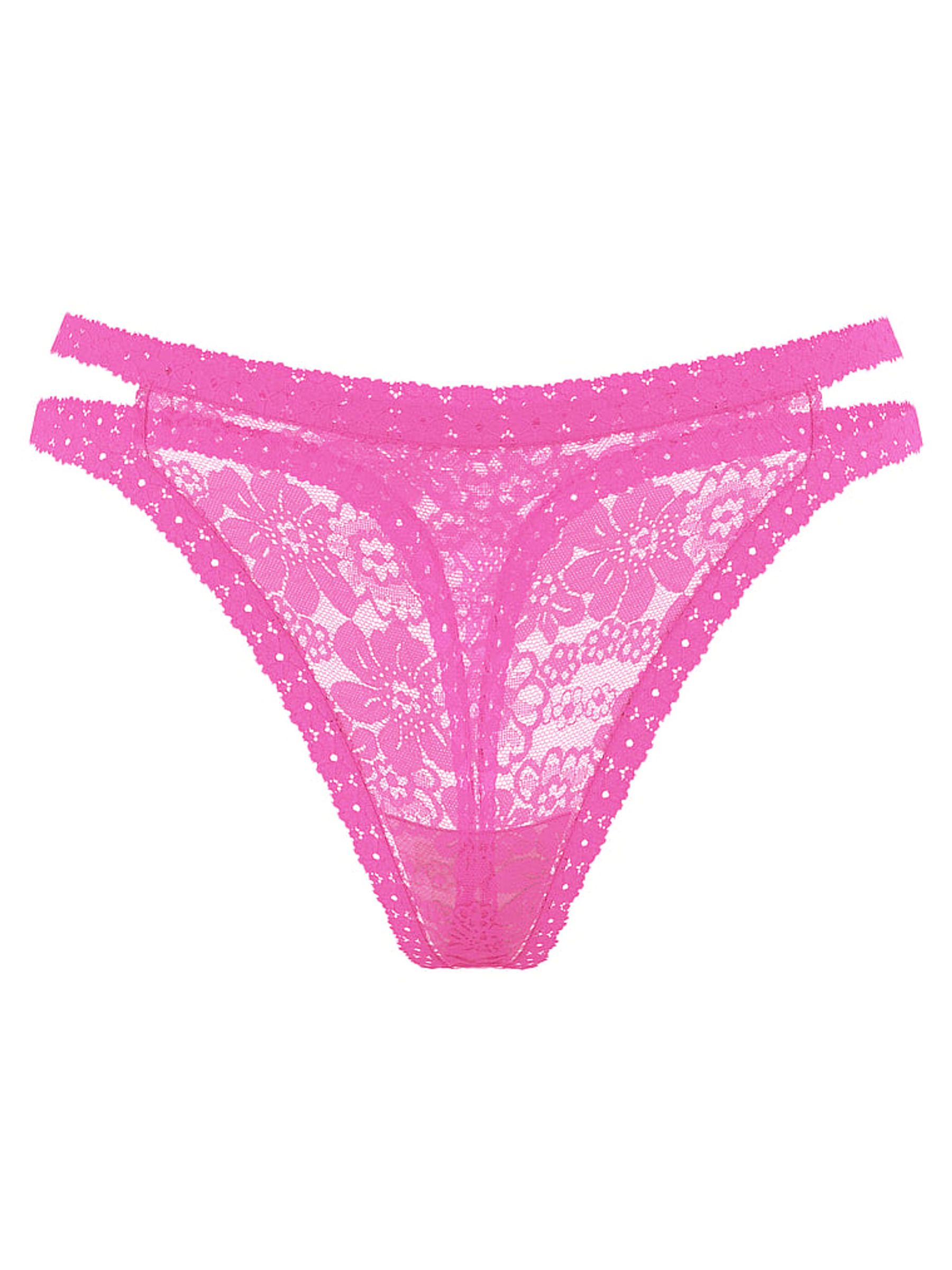 Pink Gossip Double Strap Thong Floral Lace Knickers - Image 3 of 3