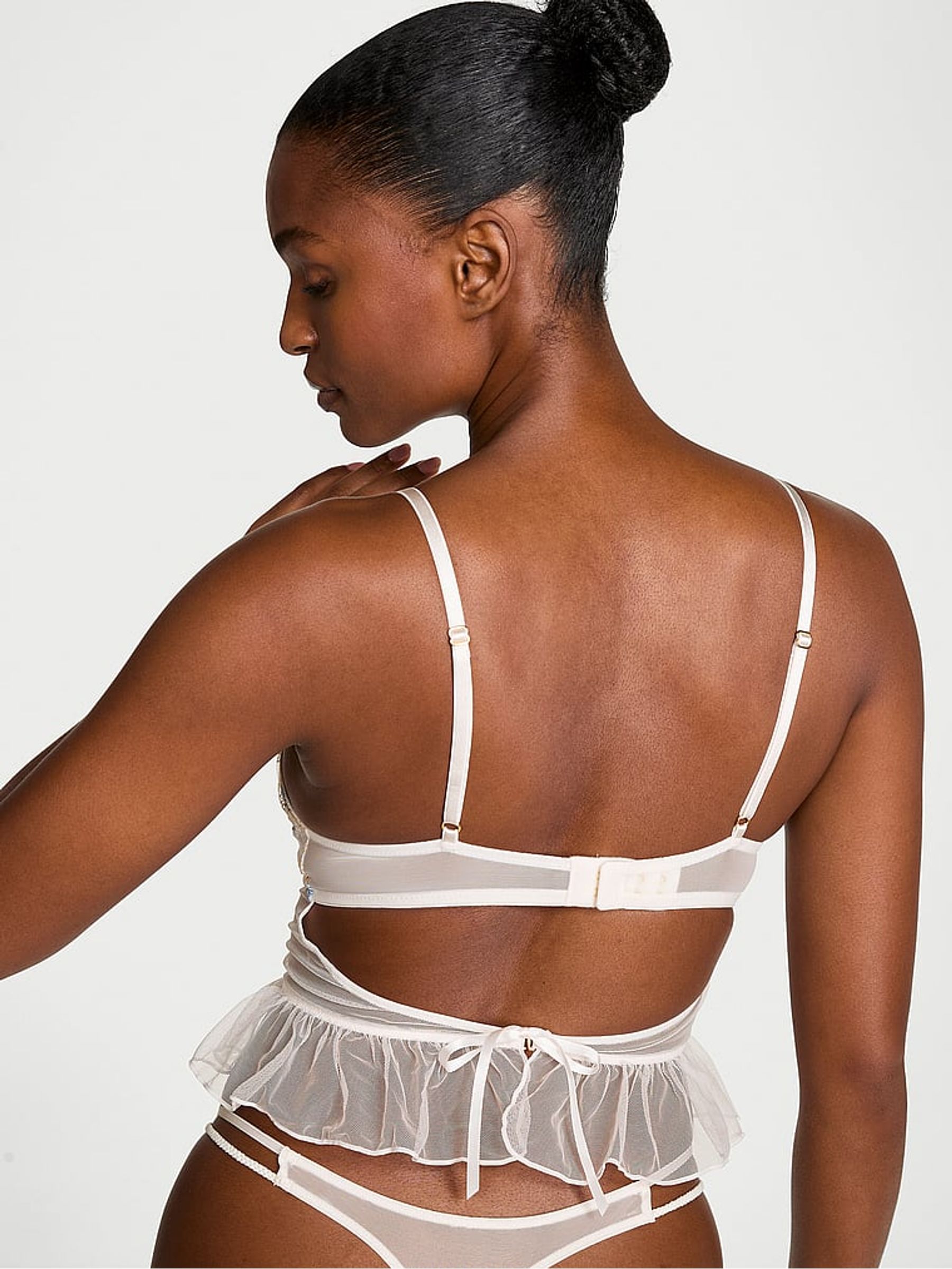 Bloom Blue Triangle Wildflower Embroidery Bra Top - Image 2 of 2