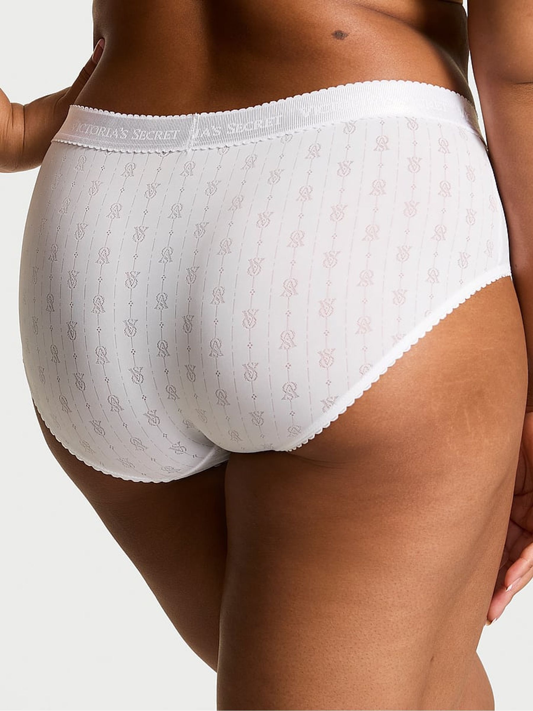 White Hipster Logo Pointelle Knickers - Image 2 of 3