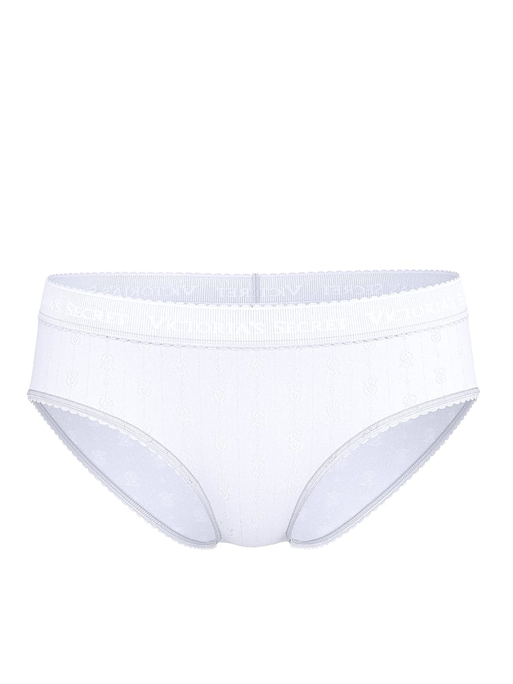 White Hipster Logo Pointelle Knickers - Image 3 of 3