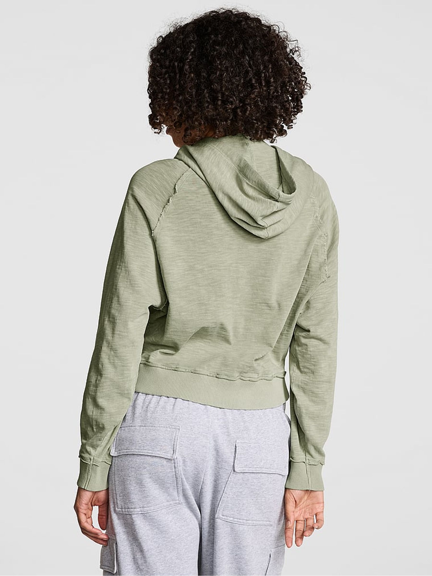 Green Garden Zip Up Jersey Hoodie - Image 2 of 2