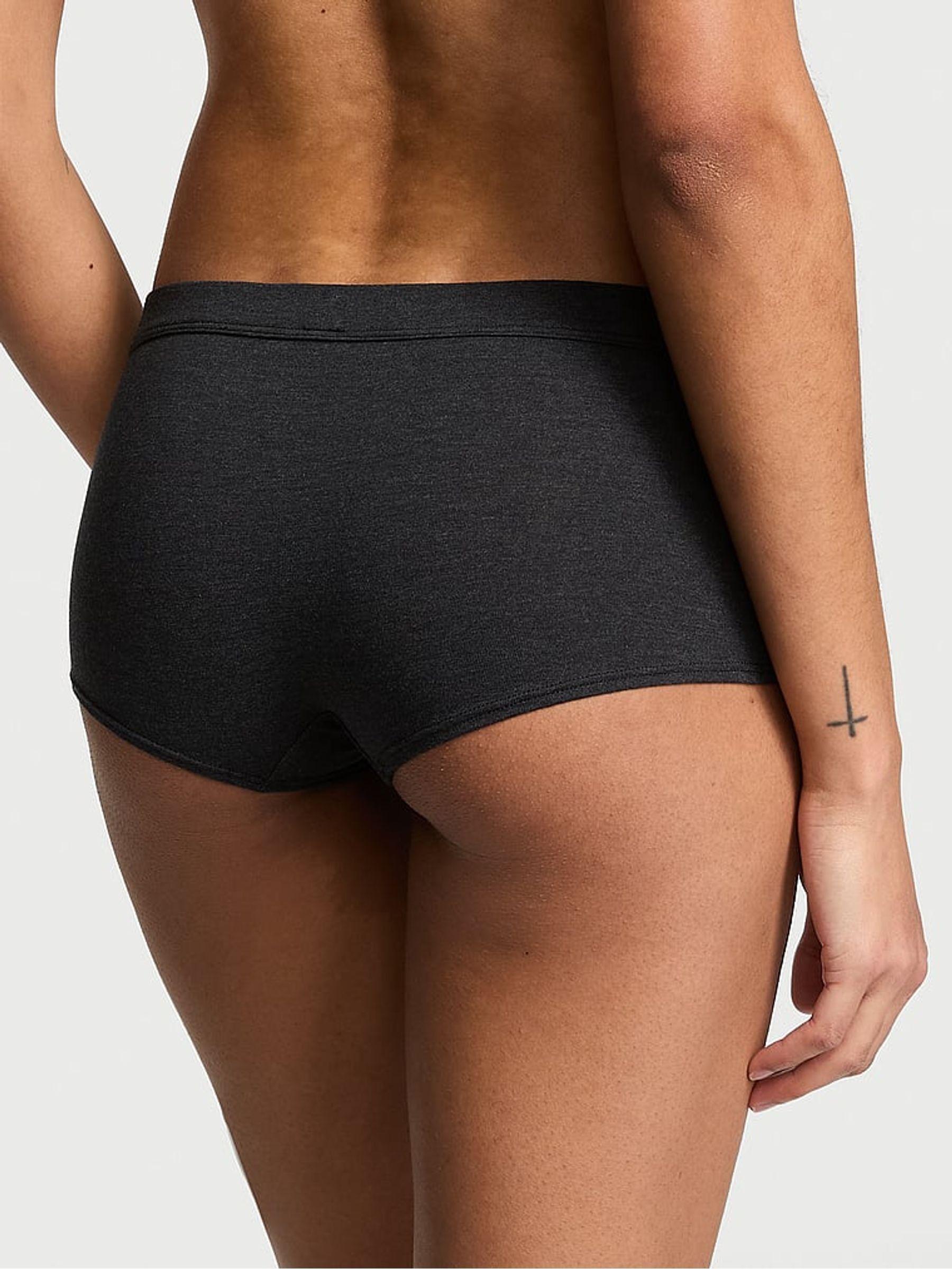 Black Heather Short Cotton Logo Knickers - Image 2 of 3