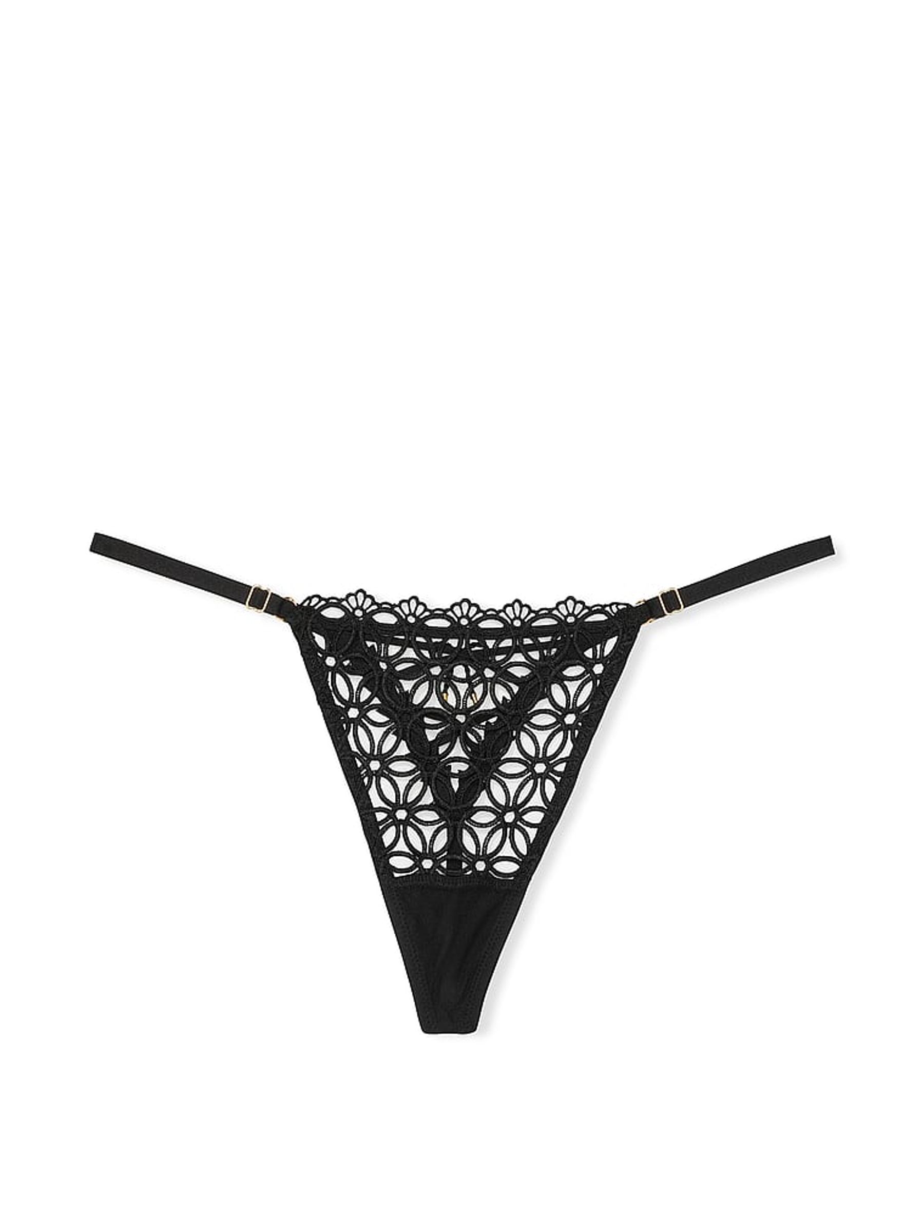 Black G String Geo Daisy Lace Knickers - Image 3 of 3