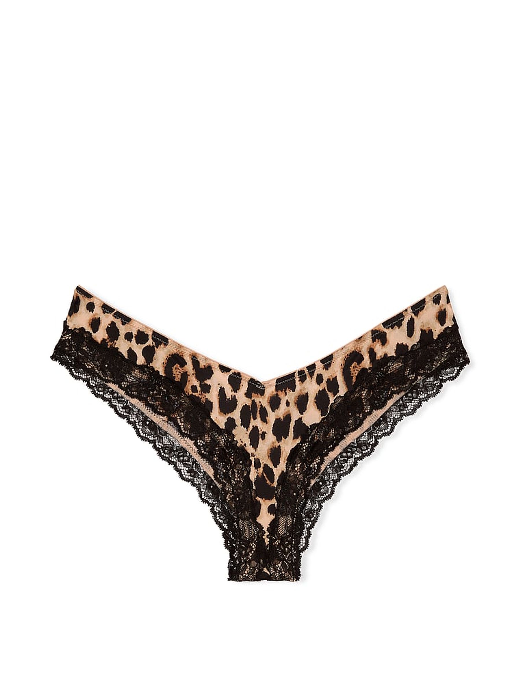 Leopard Brown Cheeky Lace Trim Knickers - Image 3 of 3