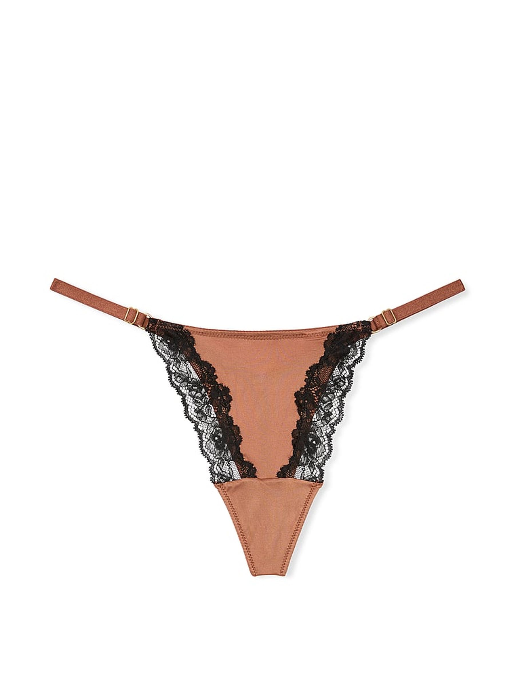 Caramel Nude G String Lace Trim Knickers - Image 3 of 3