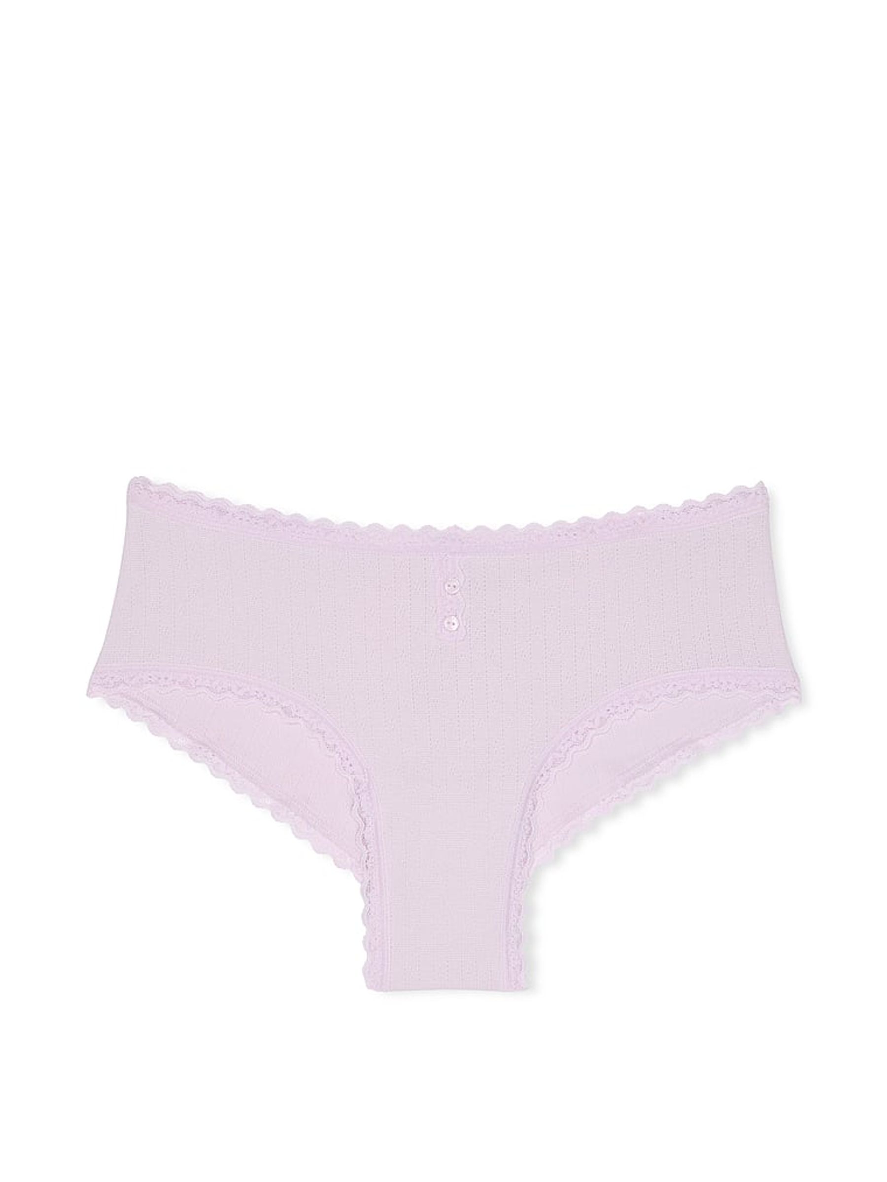 Delicate Violet Purple Cheeky Cotton Pointelle Knickers - Image 3 of 3