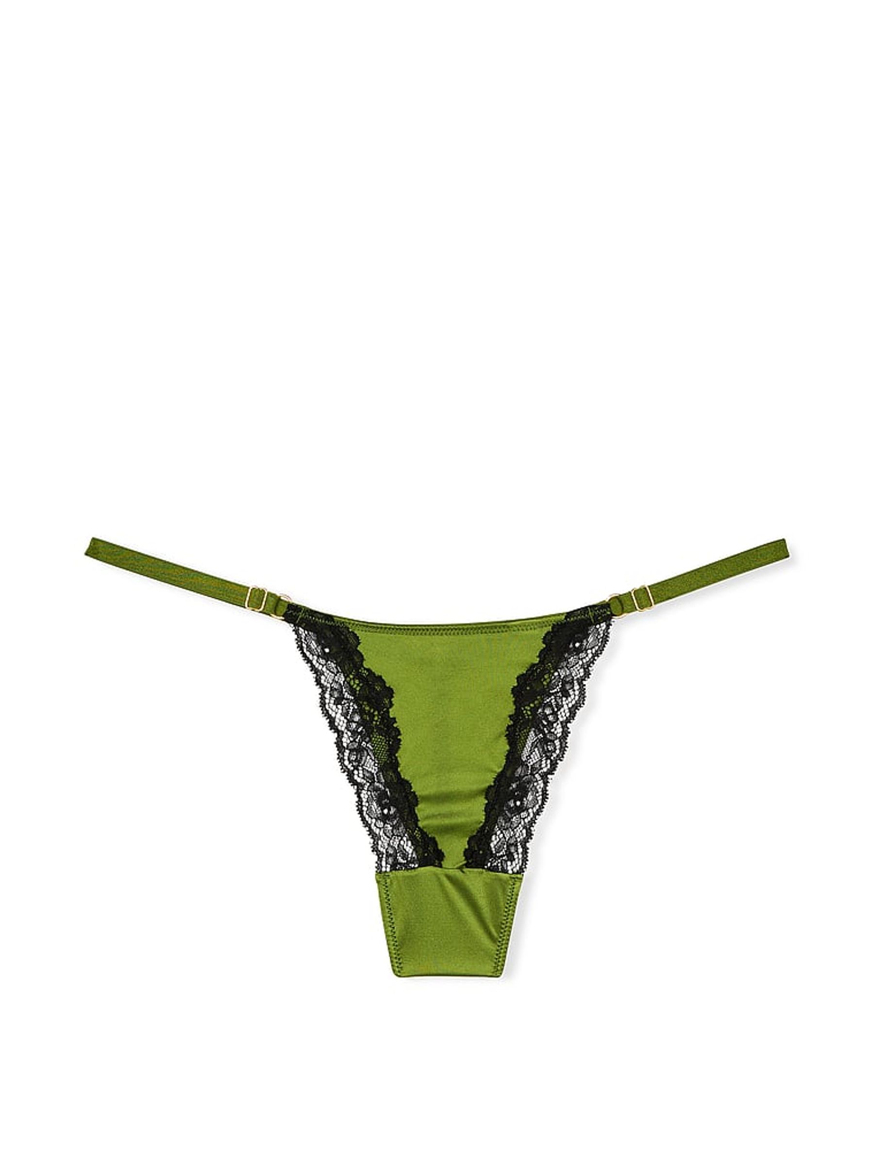Pear Green G String Lace Trim Knickers - Image 3 of 3