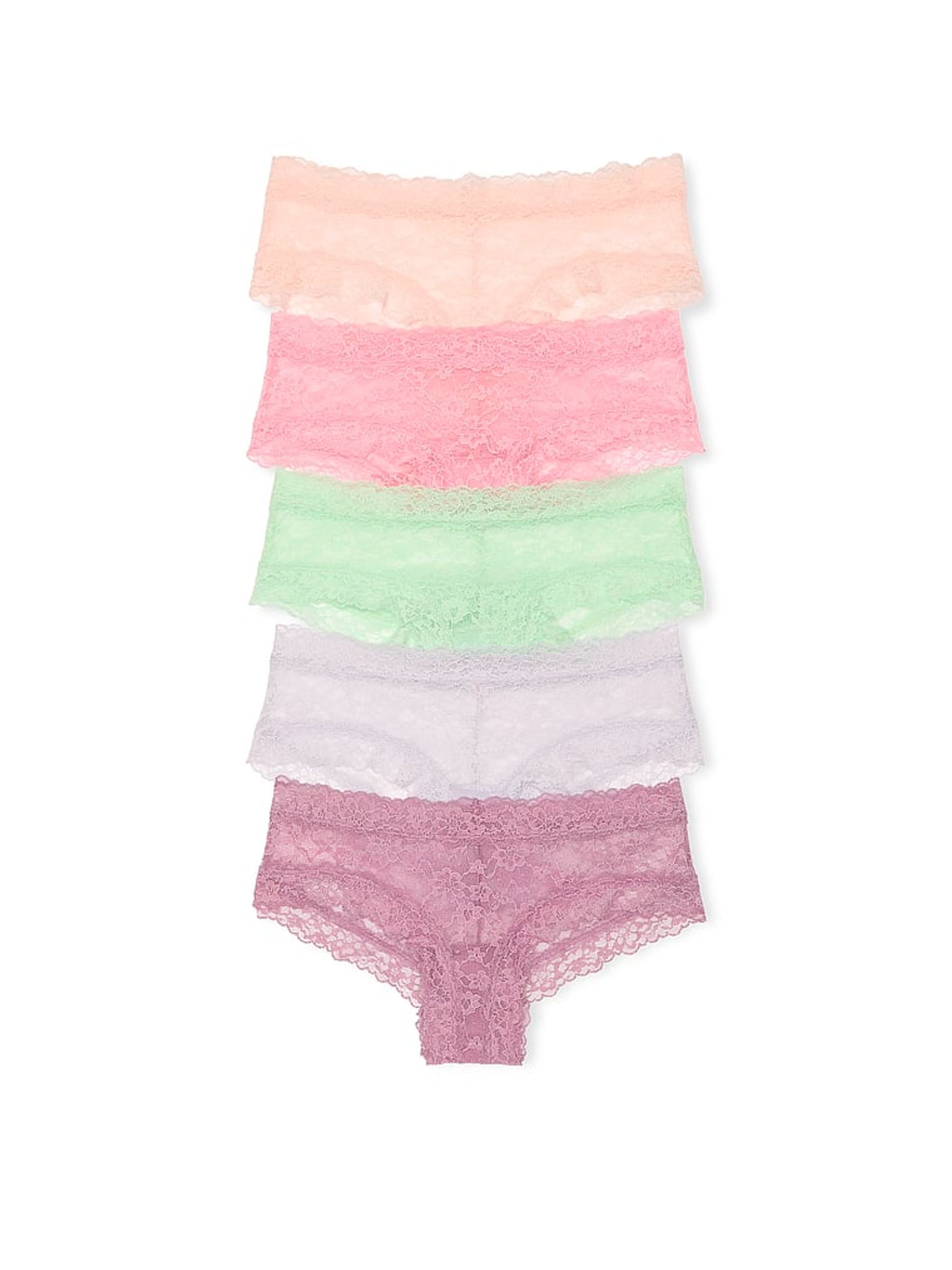 Pink/Green/Purple Cheeky 5 Pack Knickers - Image 1 of 3
