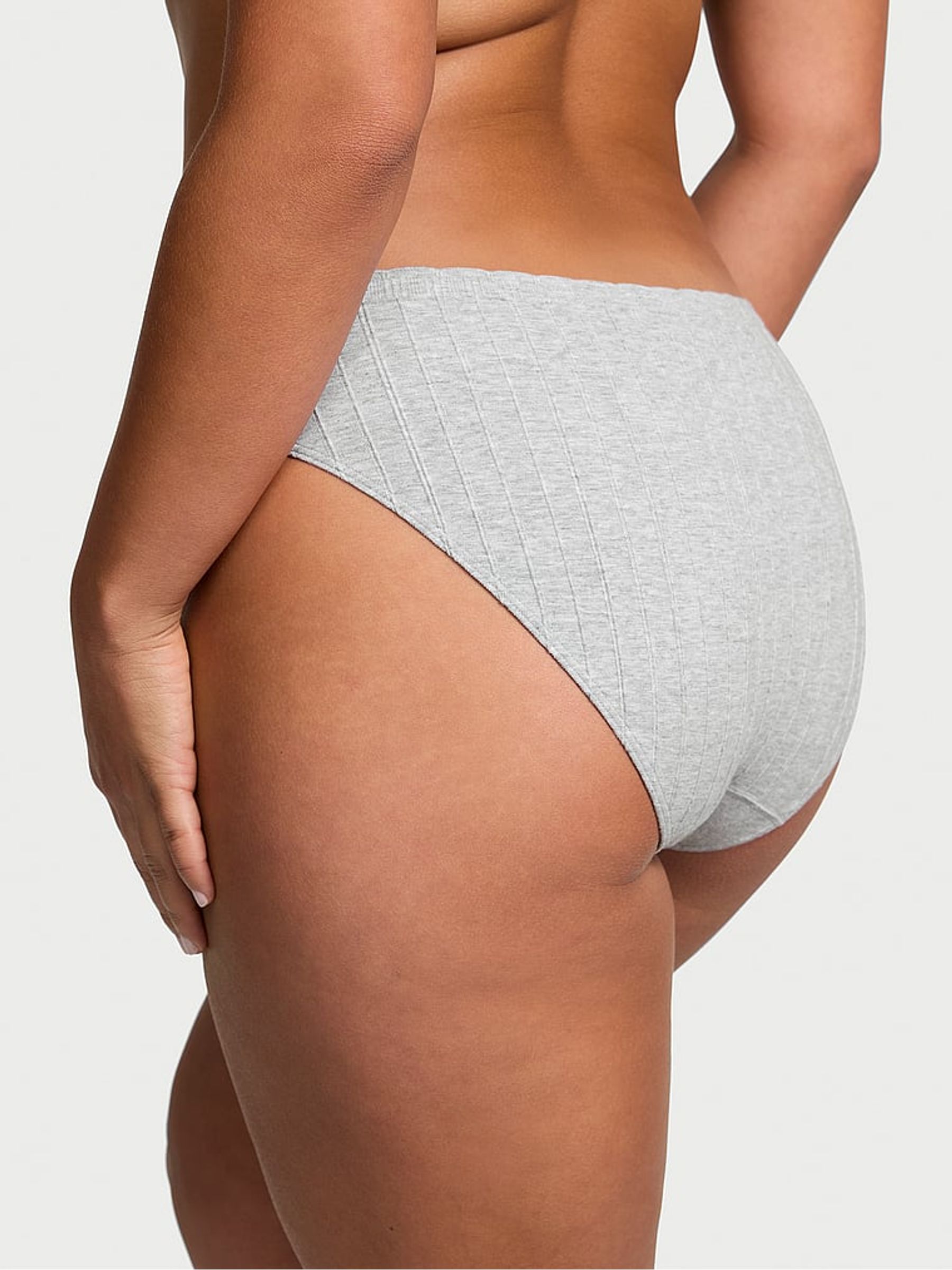 Grey Heather Bikini Ribbed Knickers - Image 2 of 3