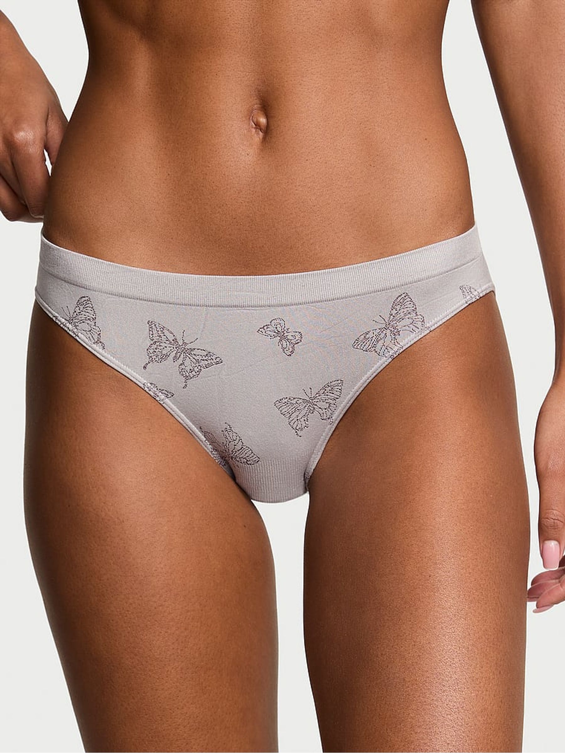 Silver Pearl Grey Butterfly Hipster Knickers - Image 1 of 3
