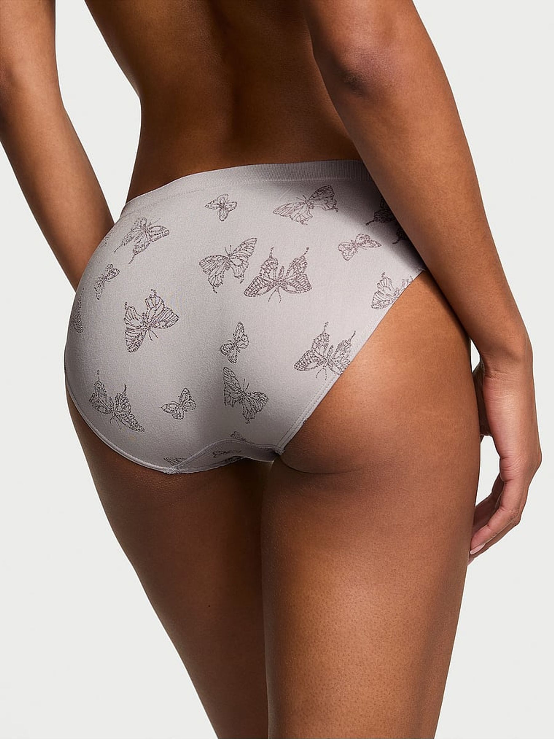 Silver Pearl Grey Butterfly Hipster Knickers - Image 2 of 3