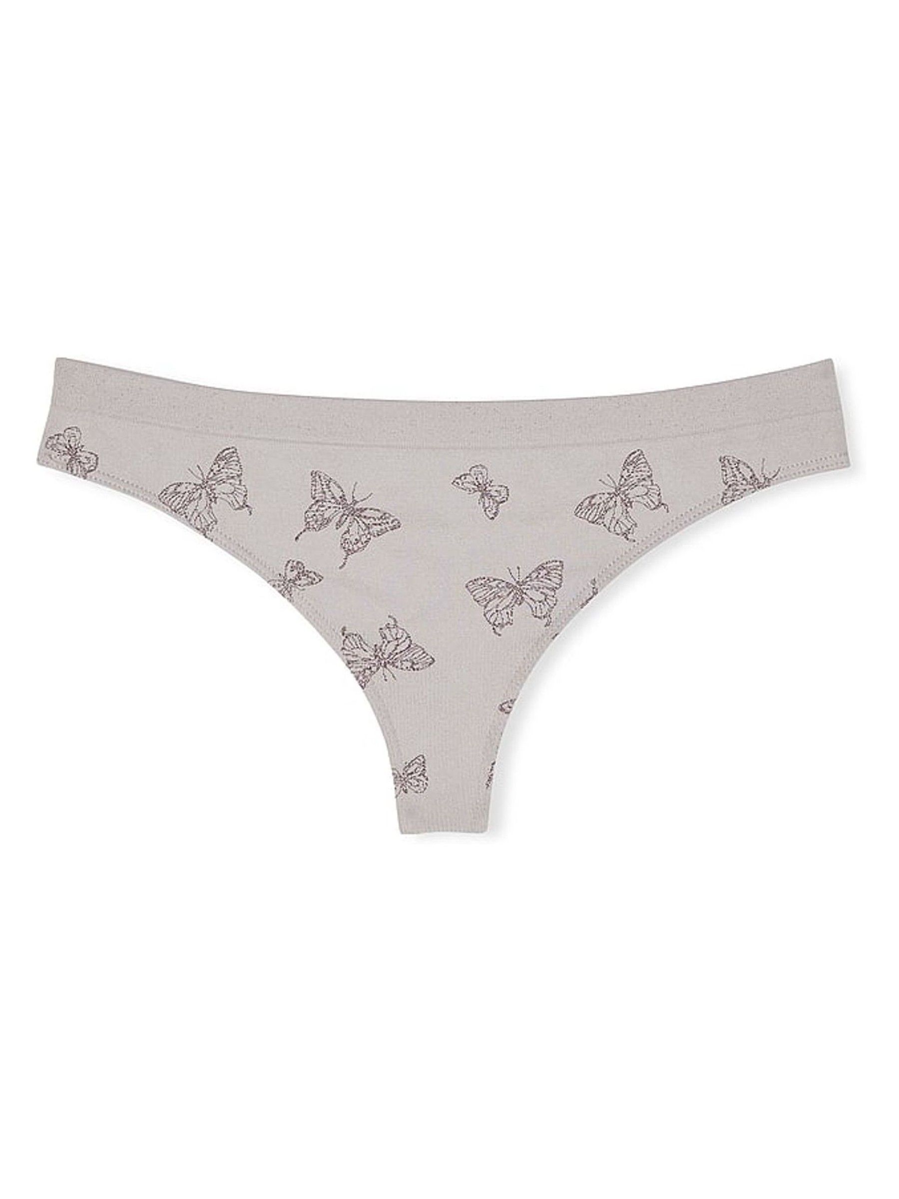 Silver Pearl Grey Butterfly Thong Knickers - Image 3 of 3