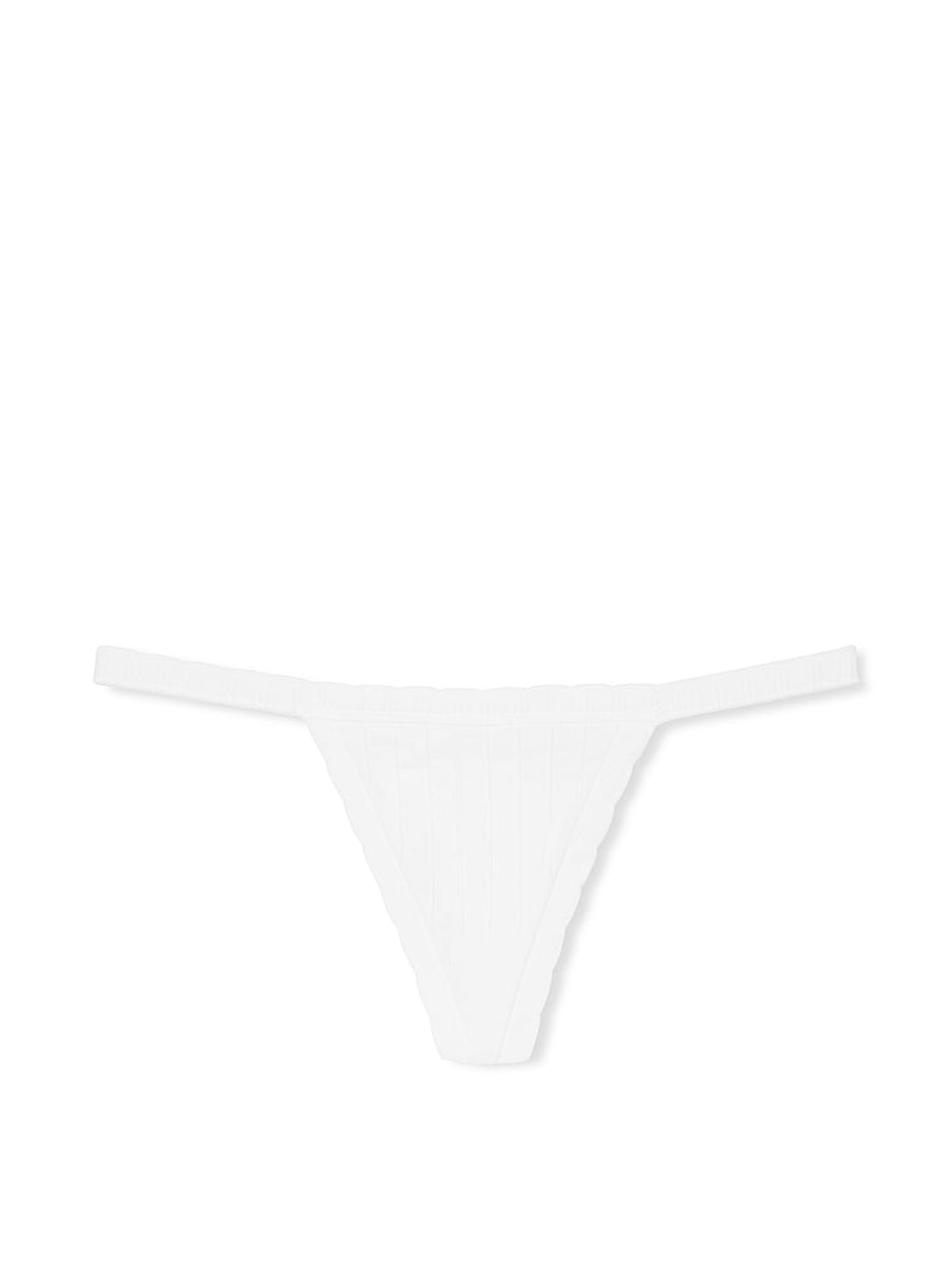 White G String Ribbed Knickers - Image 3 of 3