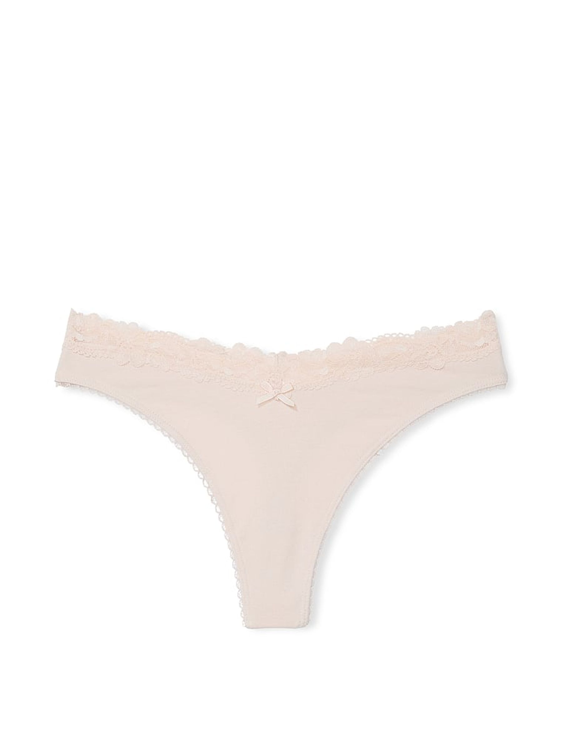 Marzipan Nude Thong Lace Waist Knickers - Image 3 of 3