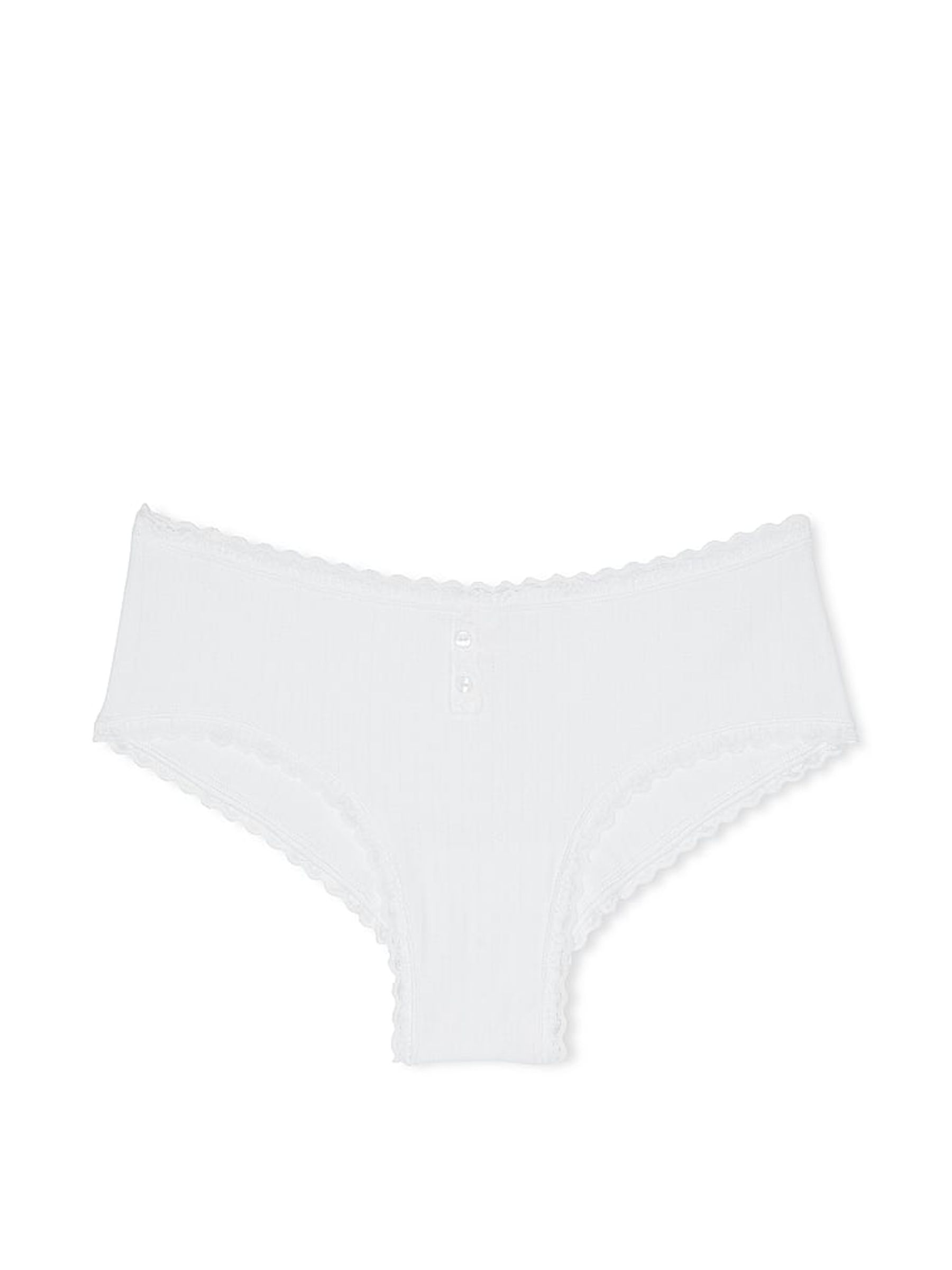 White Cheeky Cotton Pointelle Knickers - Image 3 of 3