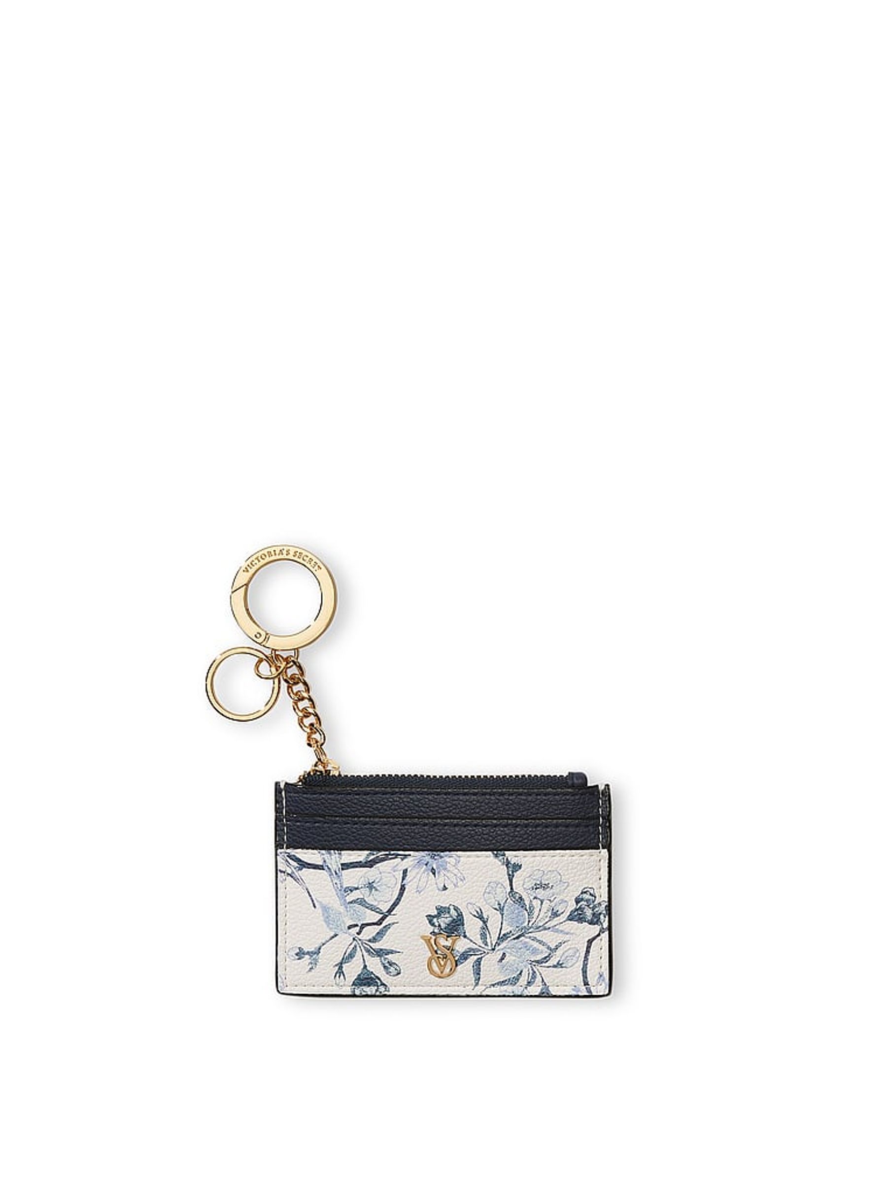 White Floral Card Holder Keyring - Image 1 of 2