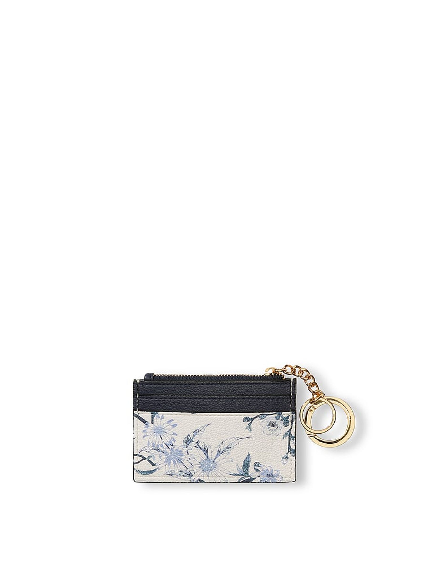 White Floral Card Holder Keyring - Image 2 of 2