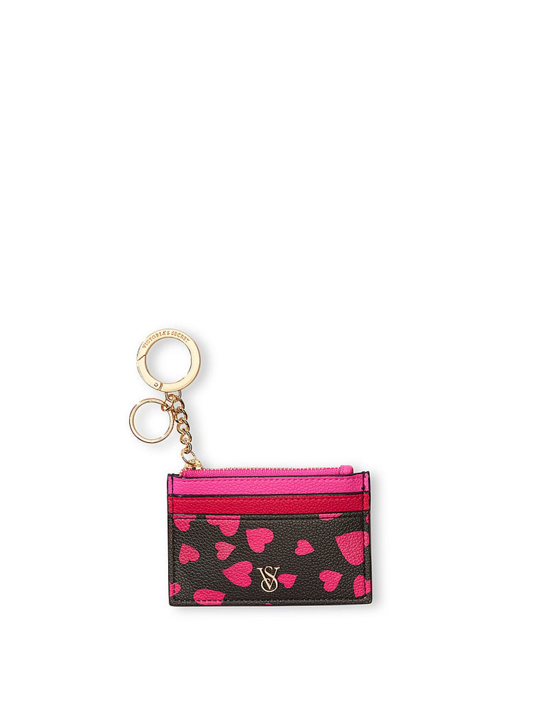 Pink Hearts Card Holder Keyring - Image 1 of 2