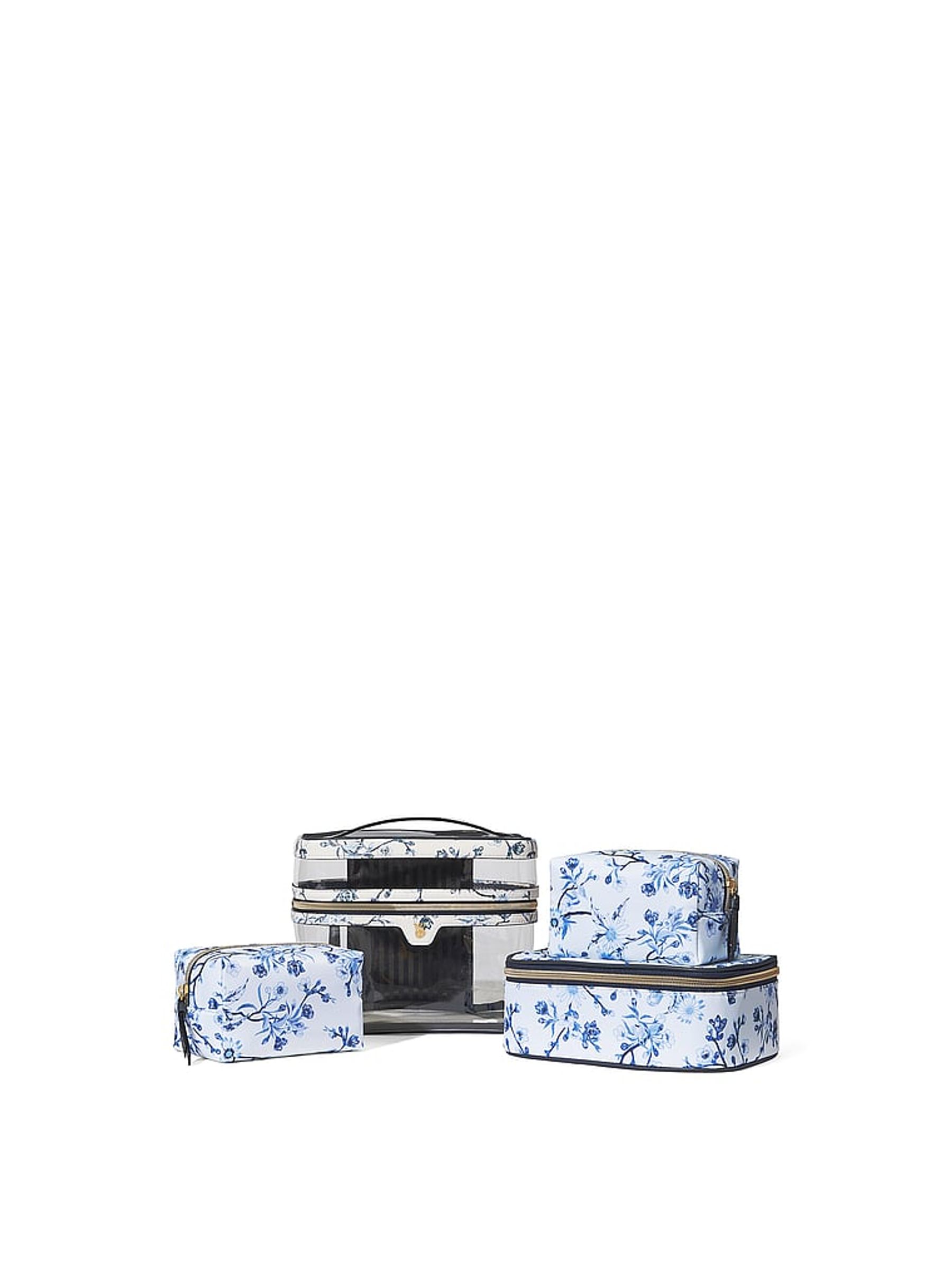 White Floral 4 in 1 Makeup Bag - Image 1 of 2