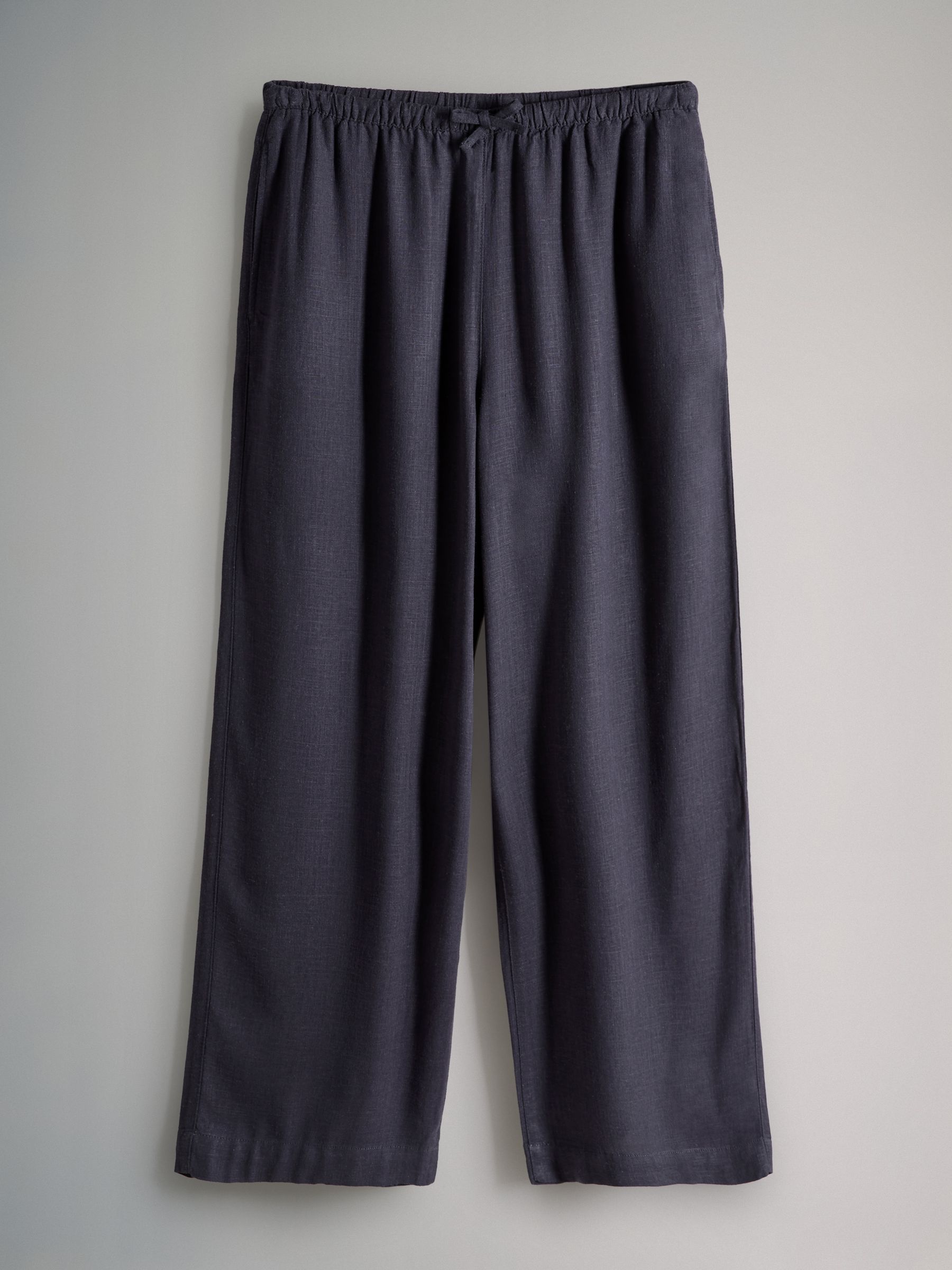 Navy/White/Pink Stripe Pull On Wide Leg Trousers 3 Pack With Linen - Image 8 of 12