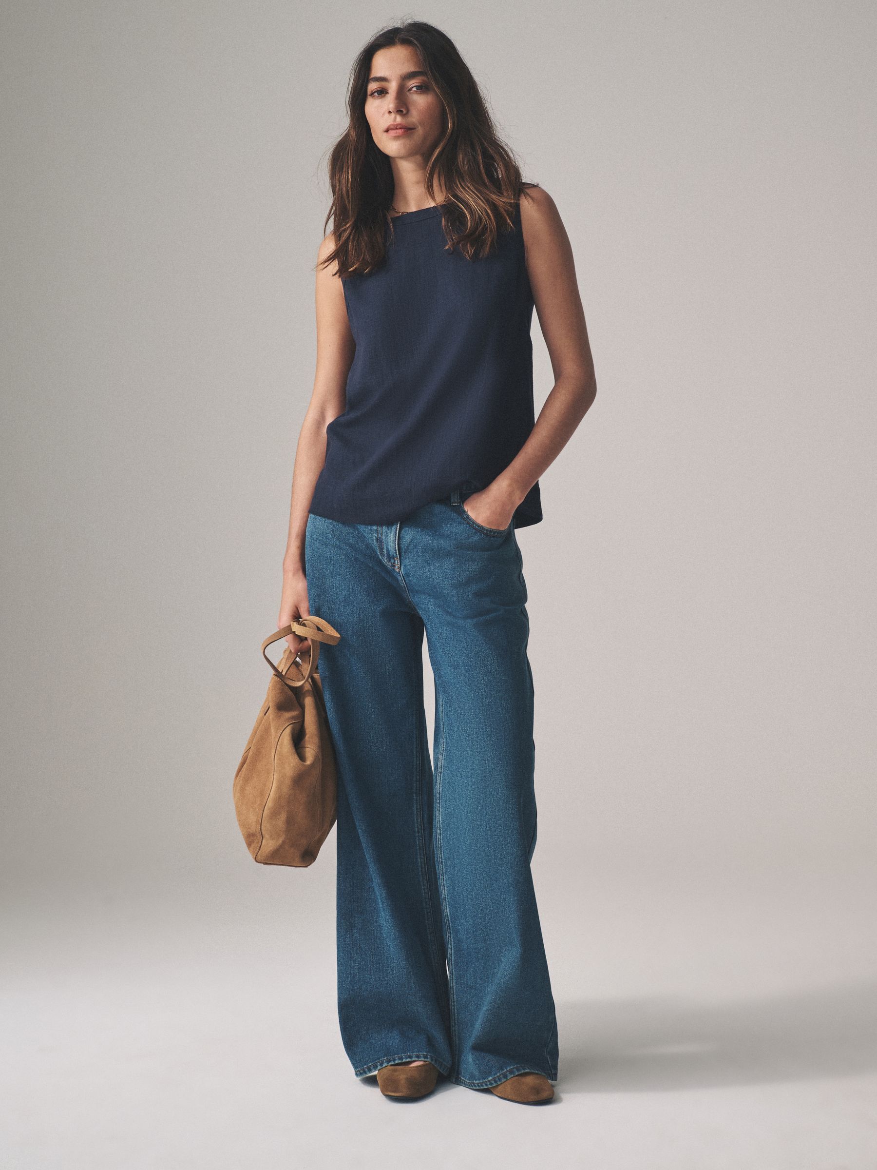 Navy/White/Pink Stripe Swing Tops 3 Pack with Linen - Image 1 of 9