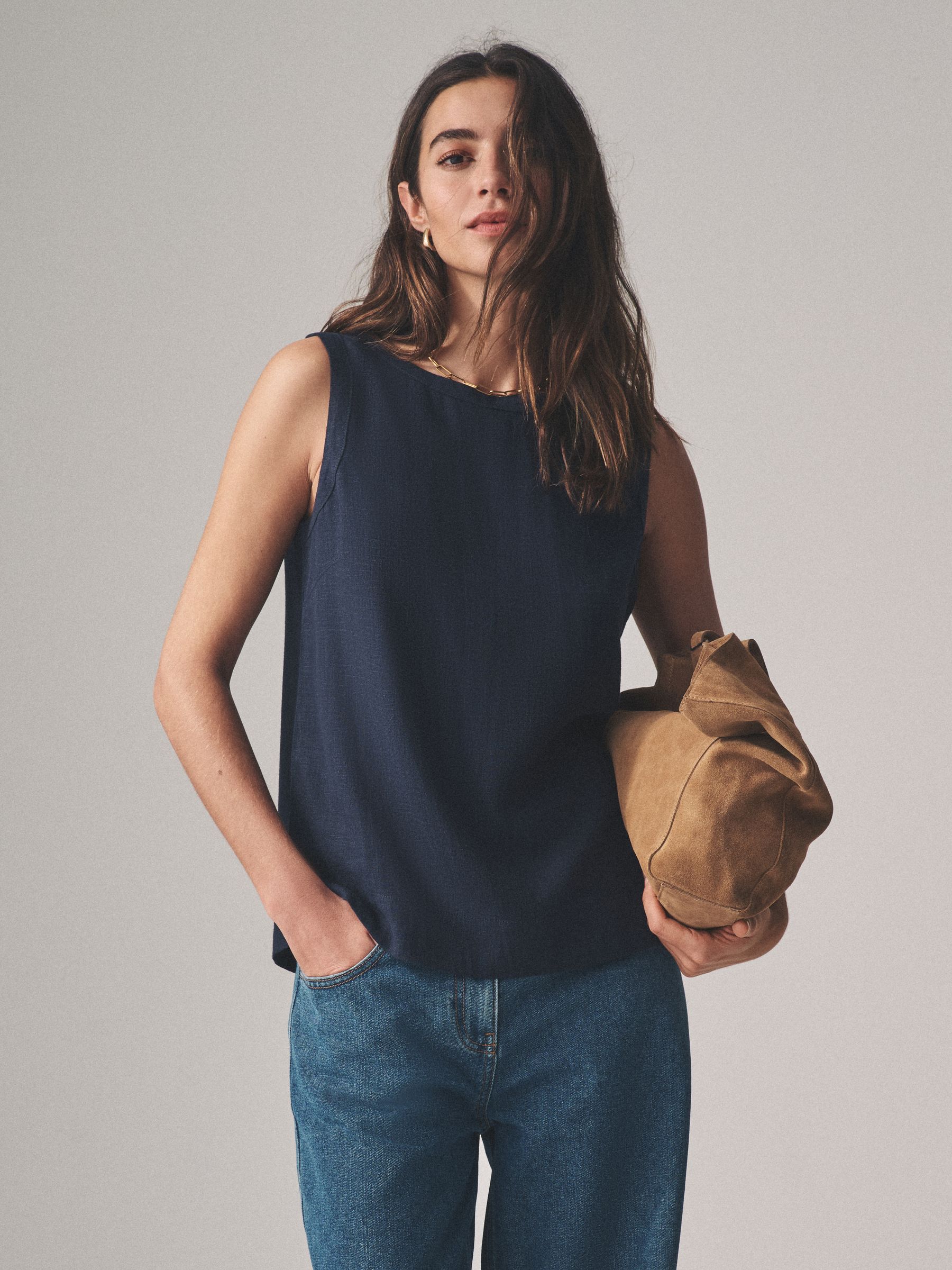 Navy/White/Pink Stripe Swing Tops 3 Pack with Linen - Image 4 of 9