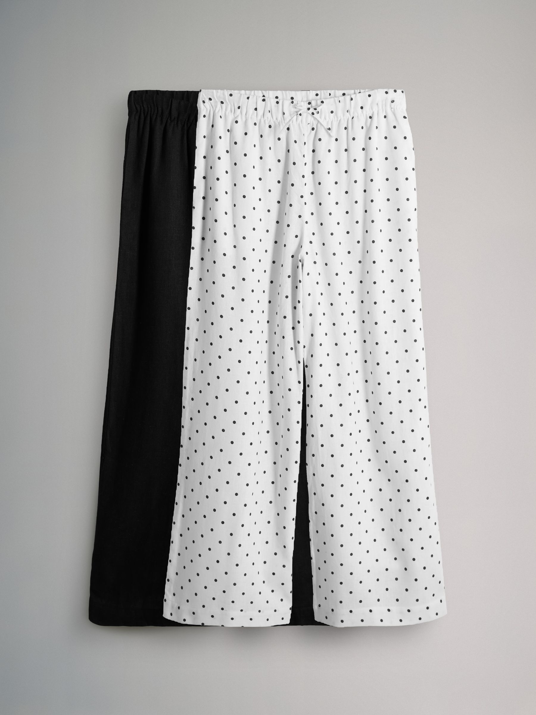 2 Pack Pull On Linen Blend Wide Leg Trousers - Image 2 of 9